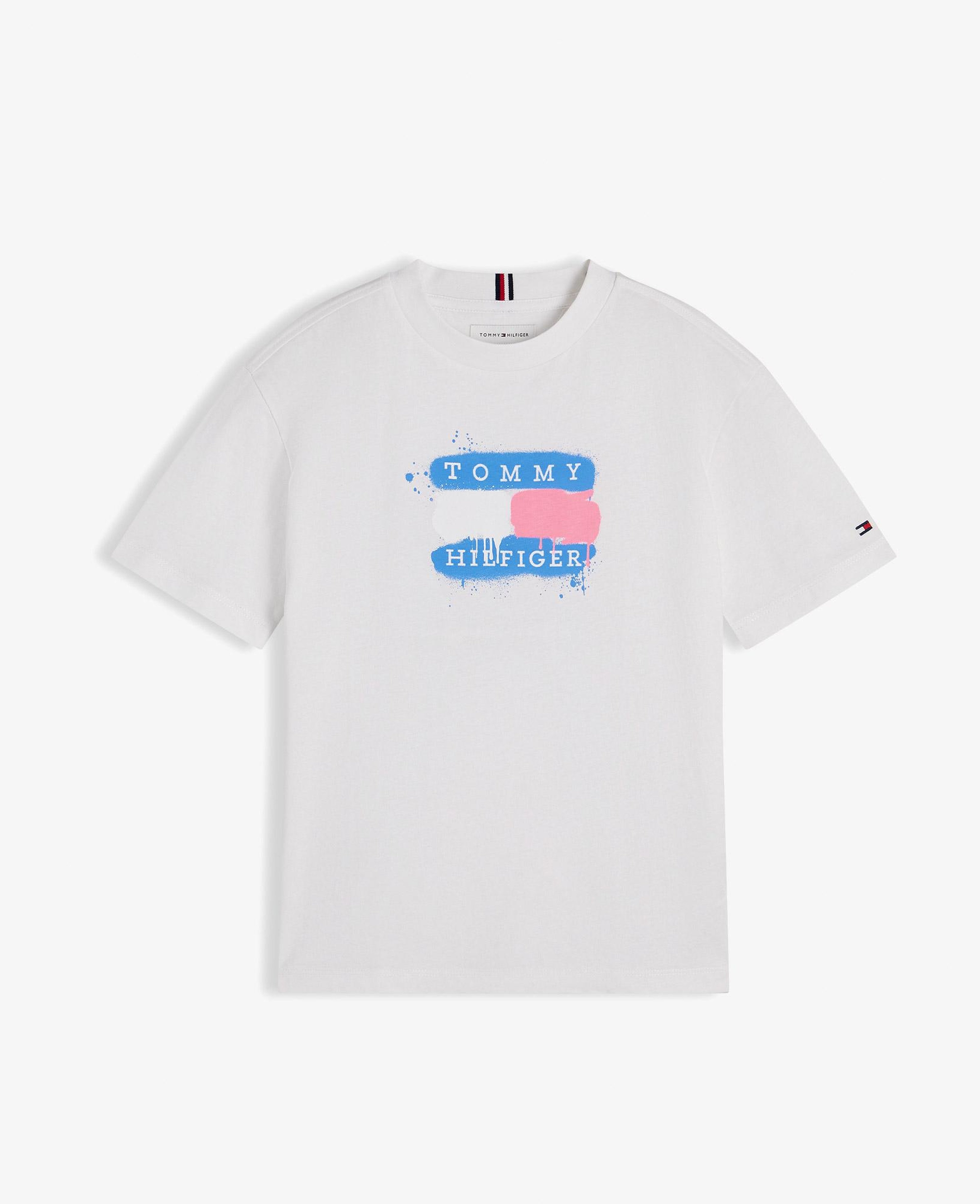 Tommy Hilfiger Flag Graffiti Çocuk Beyaz T-Shirt