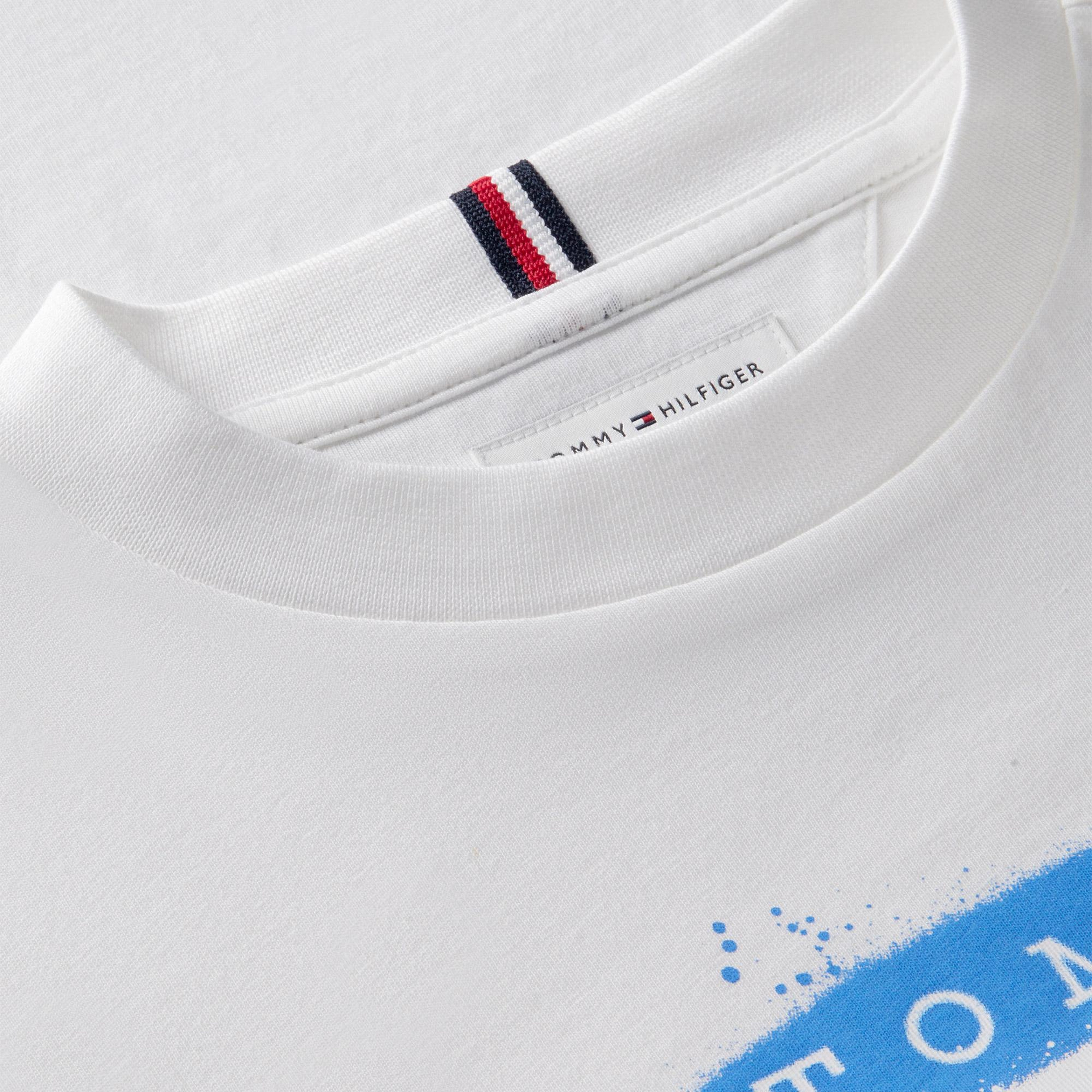 Tommy Hilfiger Flag Graffiti Çocuk Beyaz T-Shirt