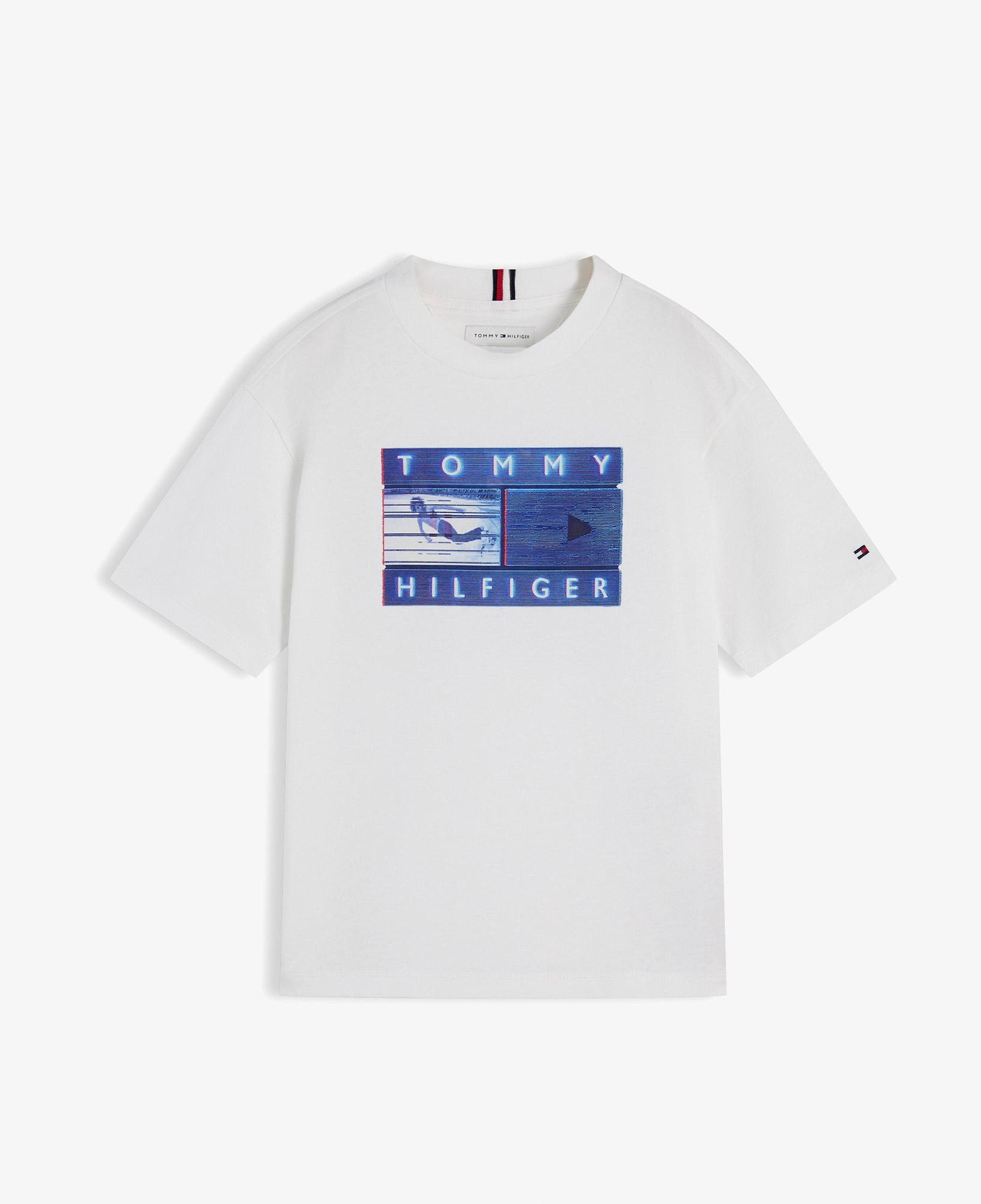 Tommy Hilfiger Seasonal Graphic Çocuk Beyaz T-Shirt