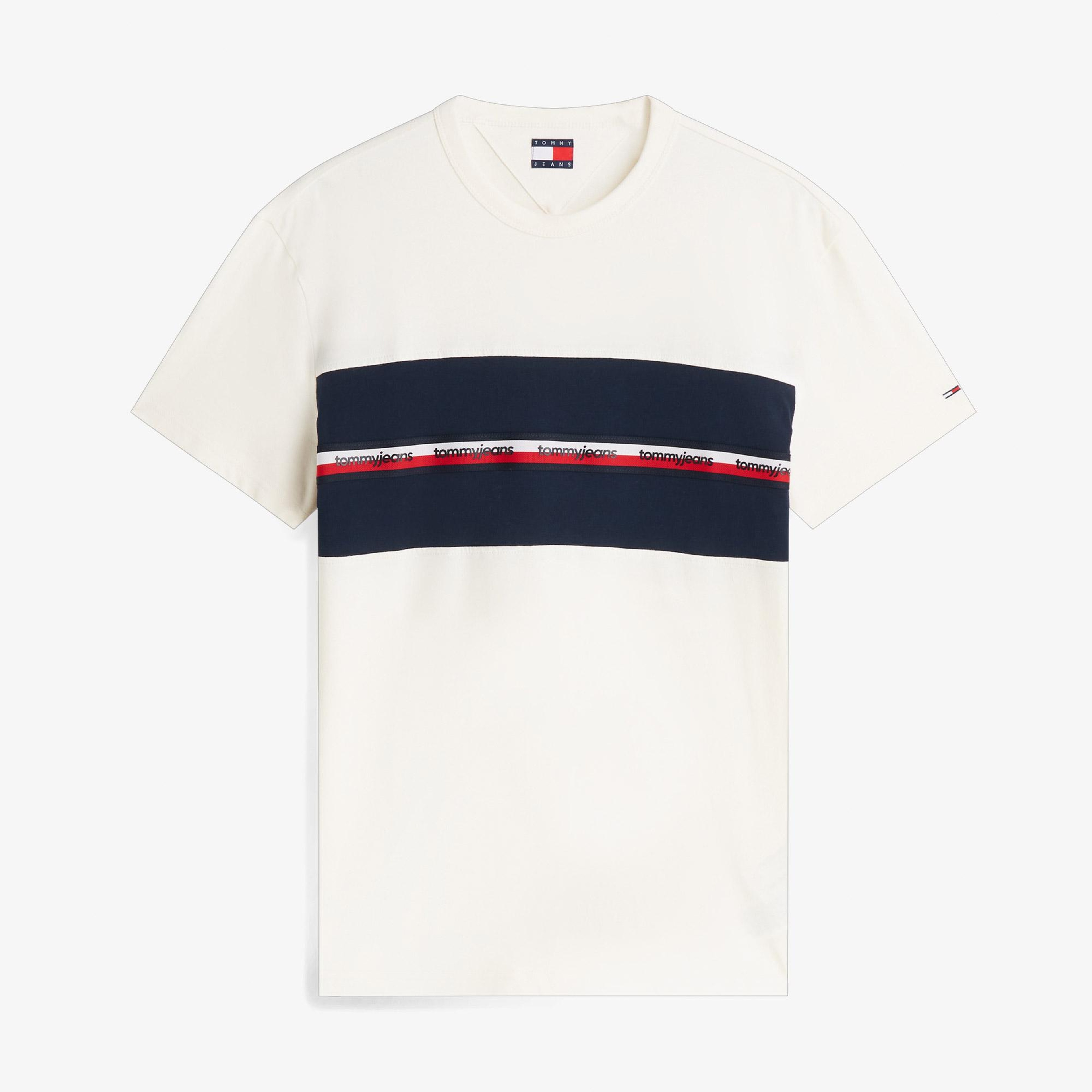 Tommy Hilfiger Tape Erkek Beyaz T-Shirt
