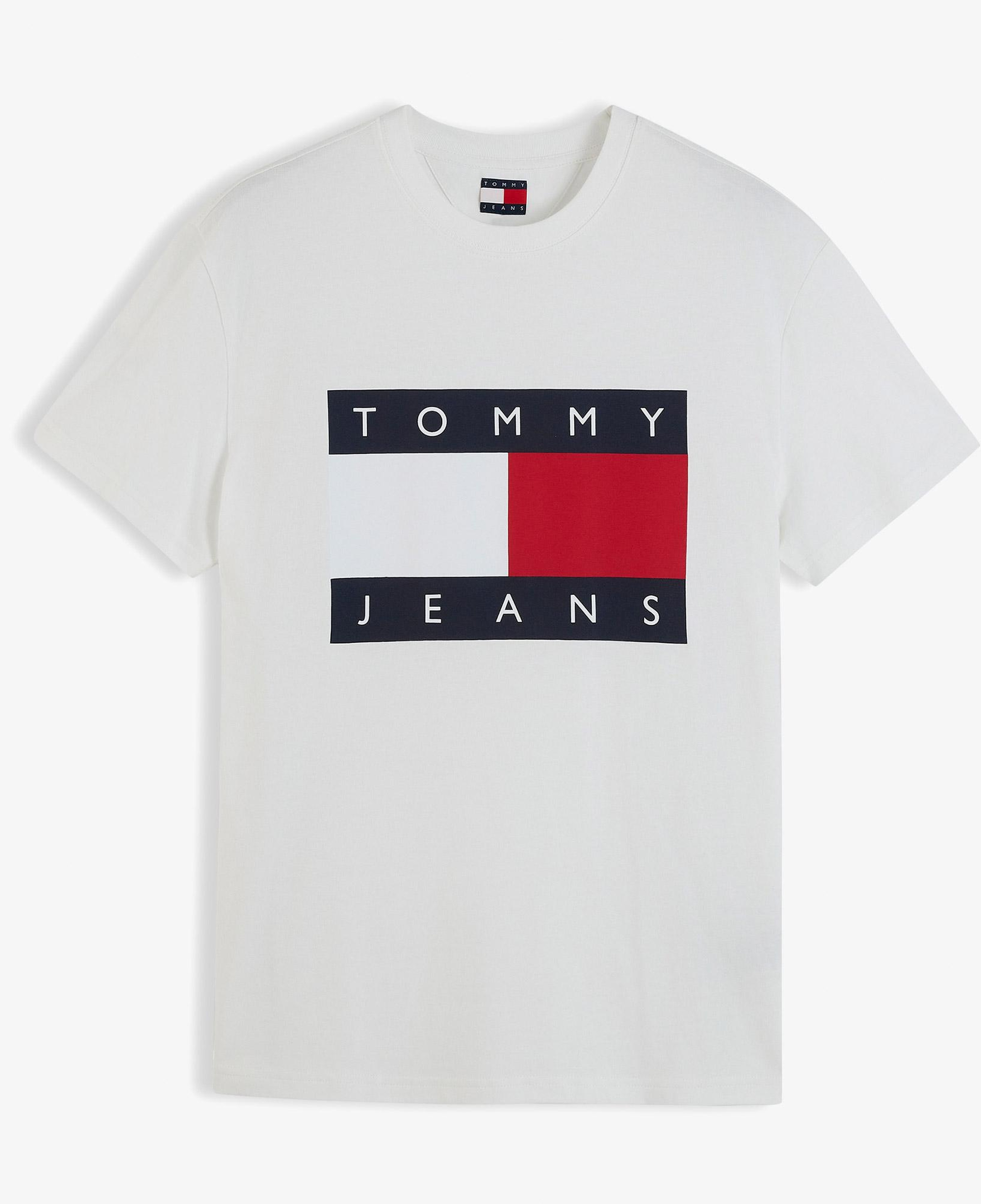 Tommy Hilfiger Big Flag Erkek Beyaz T-Shirt