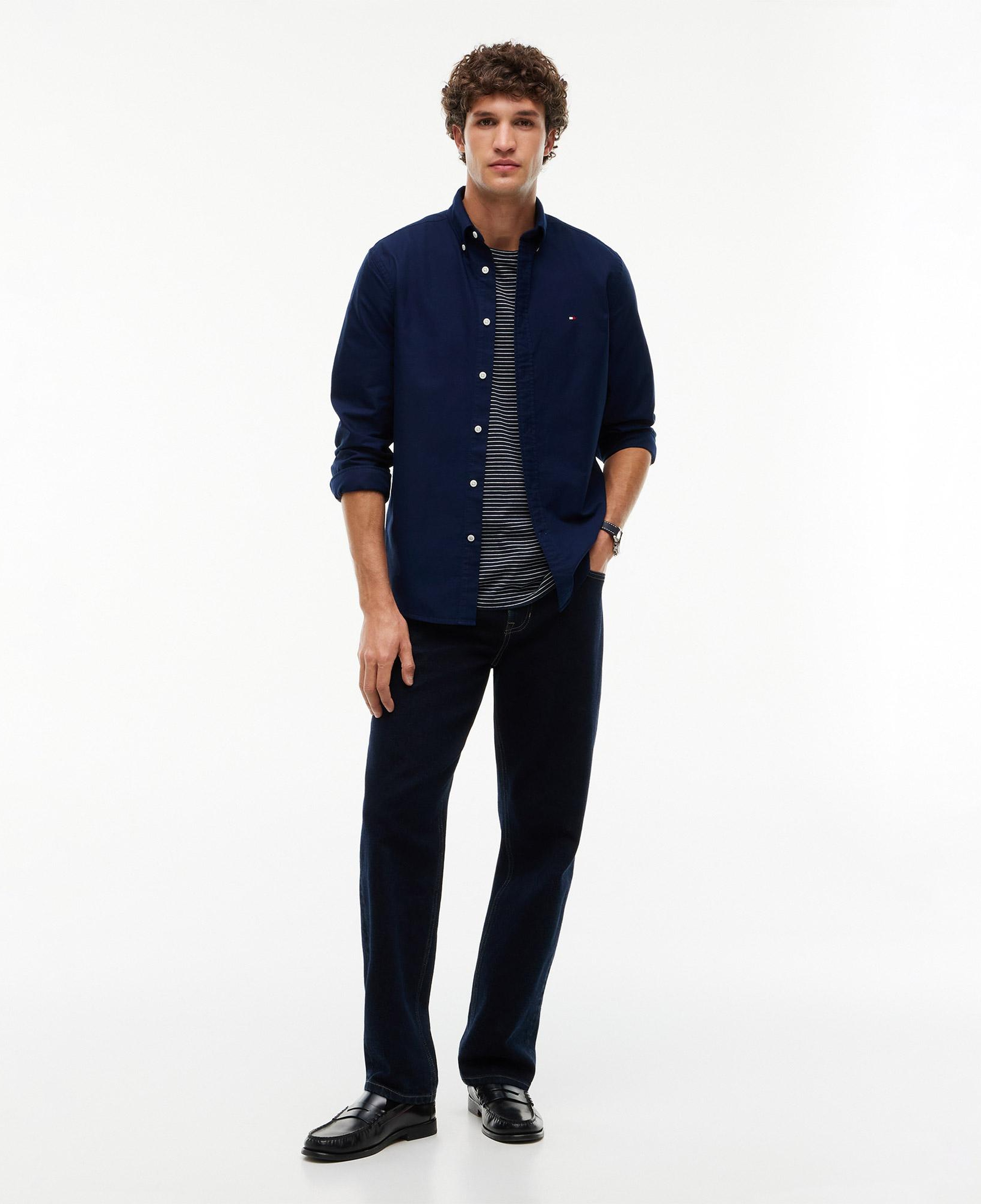 Tommy Hilfiger Solid Heritage Oxford Erkek Mavi Gömlek