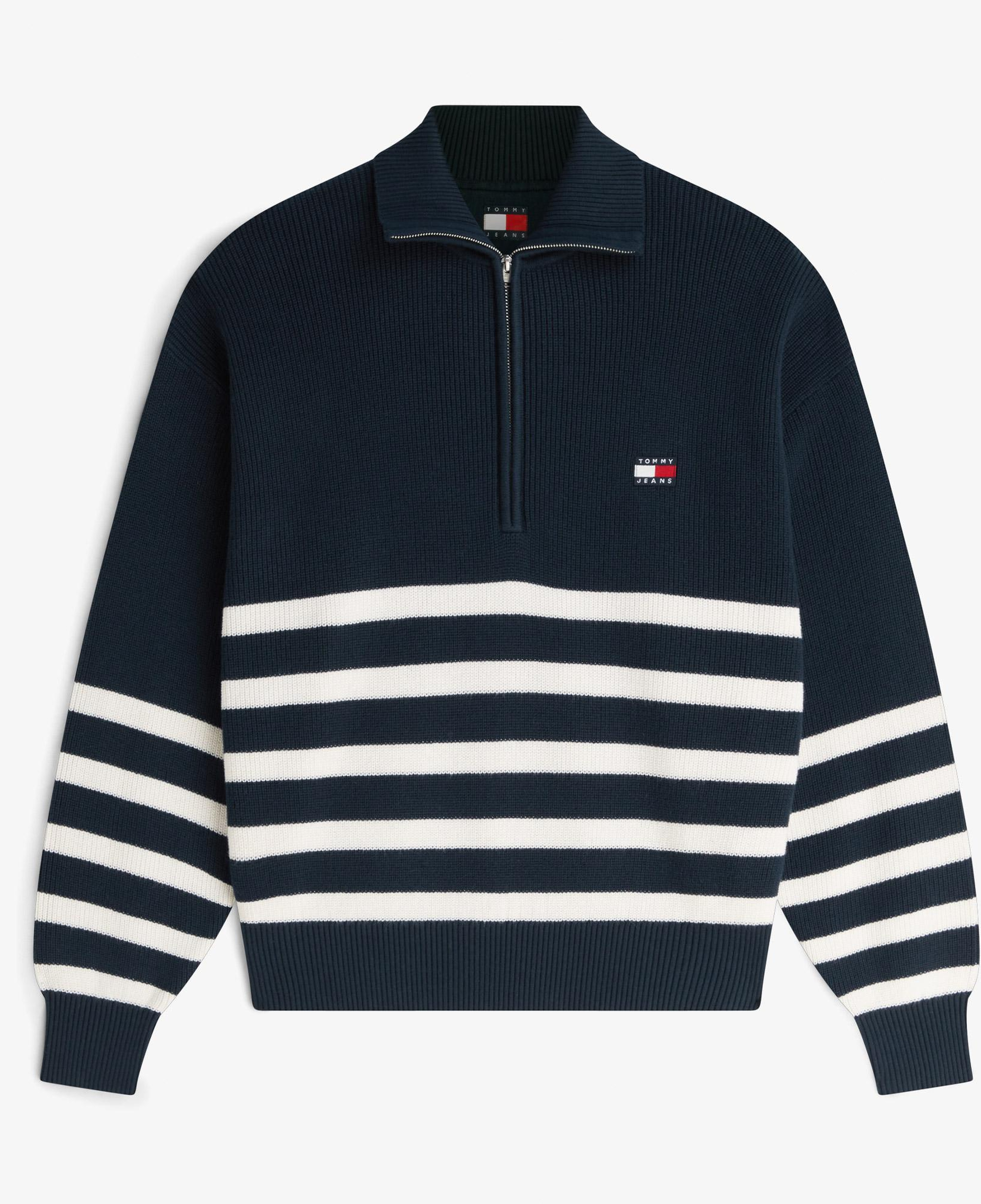 Tommy Hilfiger Quarter Zip Kadın Mavi Triko