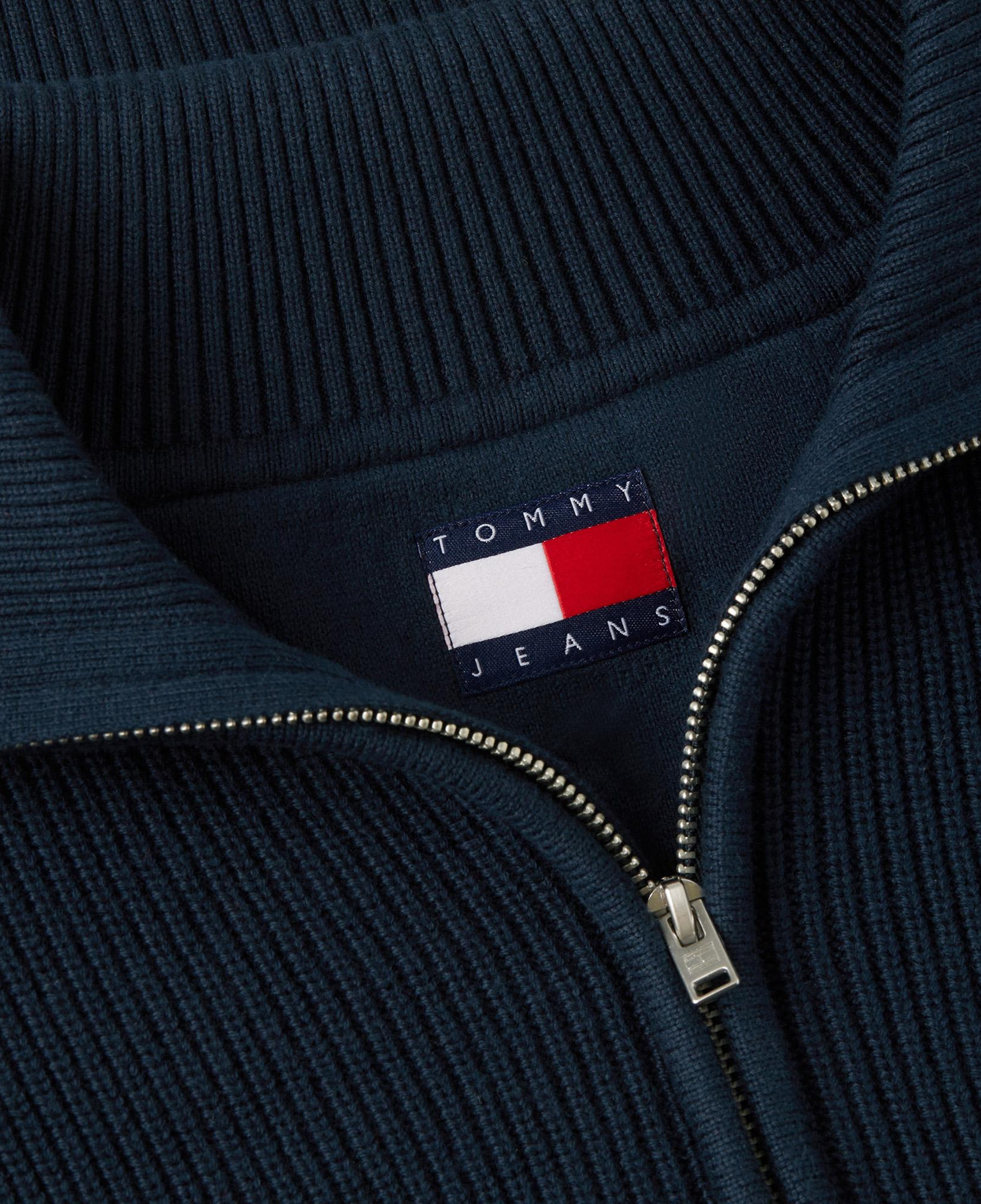 Tommy Hilfiger Quarter Zip Kadın Mavi Triko