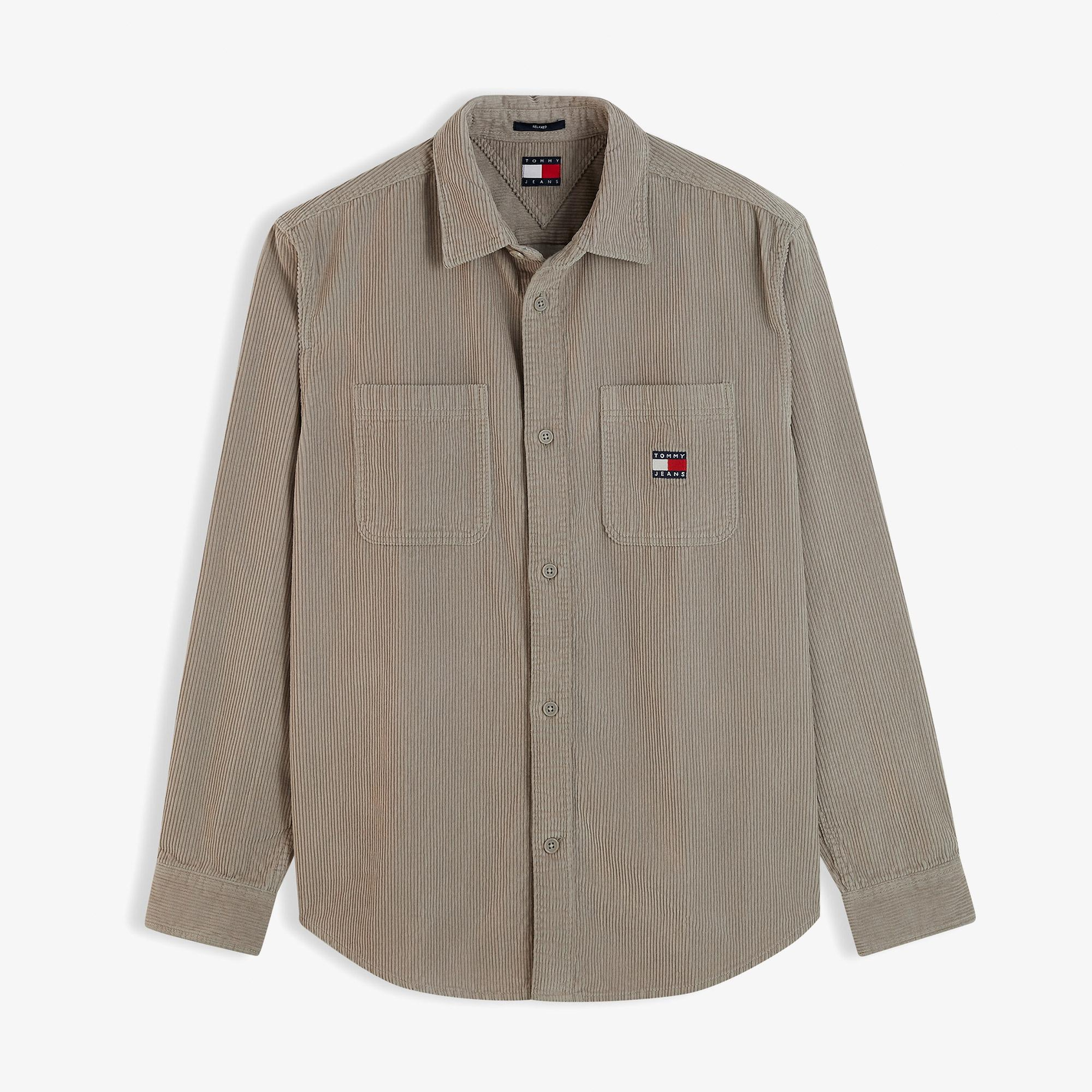 Tommy Hilfiger Corduroy Erkek Gri Gömlek