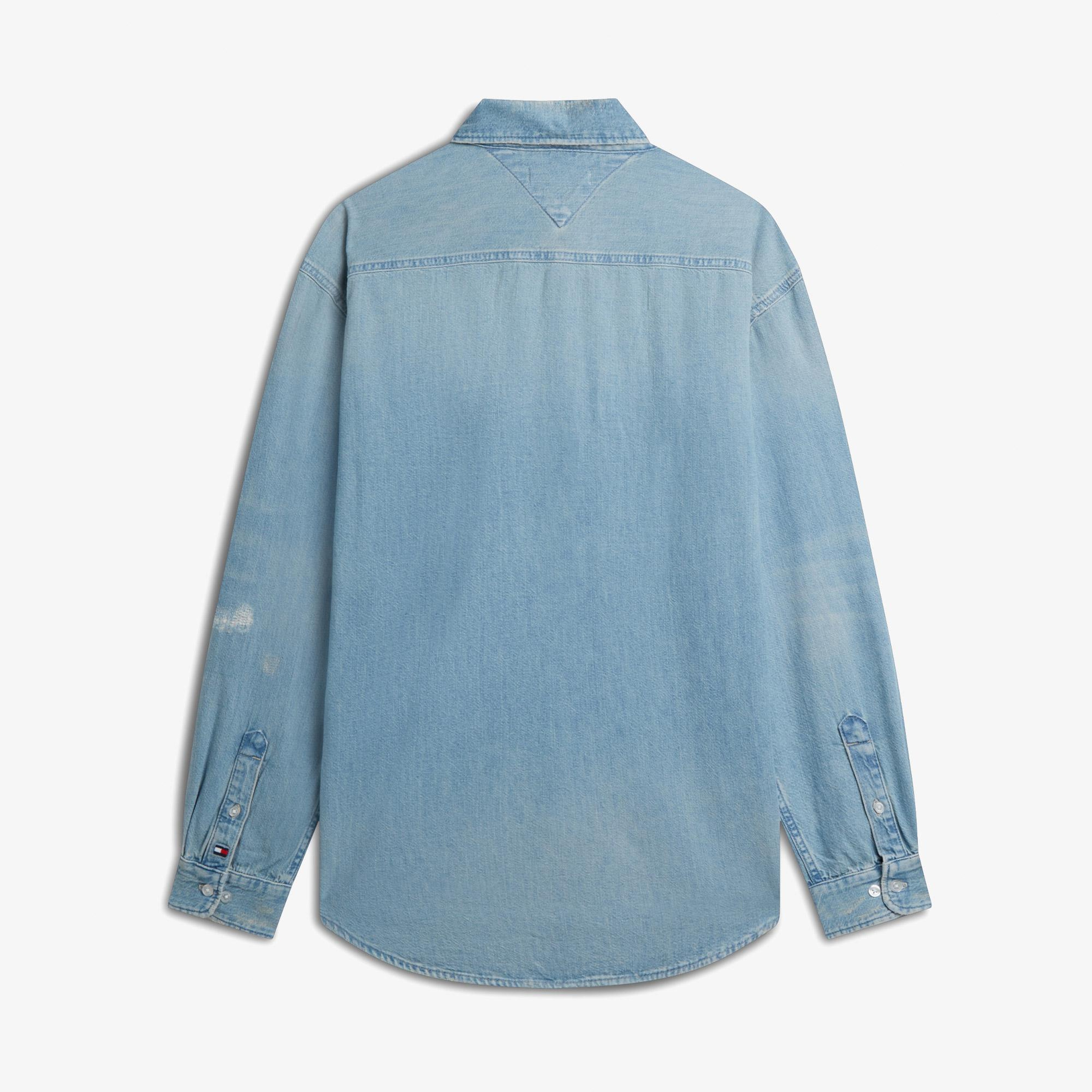 Tommy Hilfiger Relaxed Dune Indigo Erkek Mavi Gömlek
