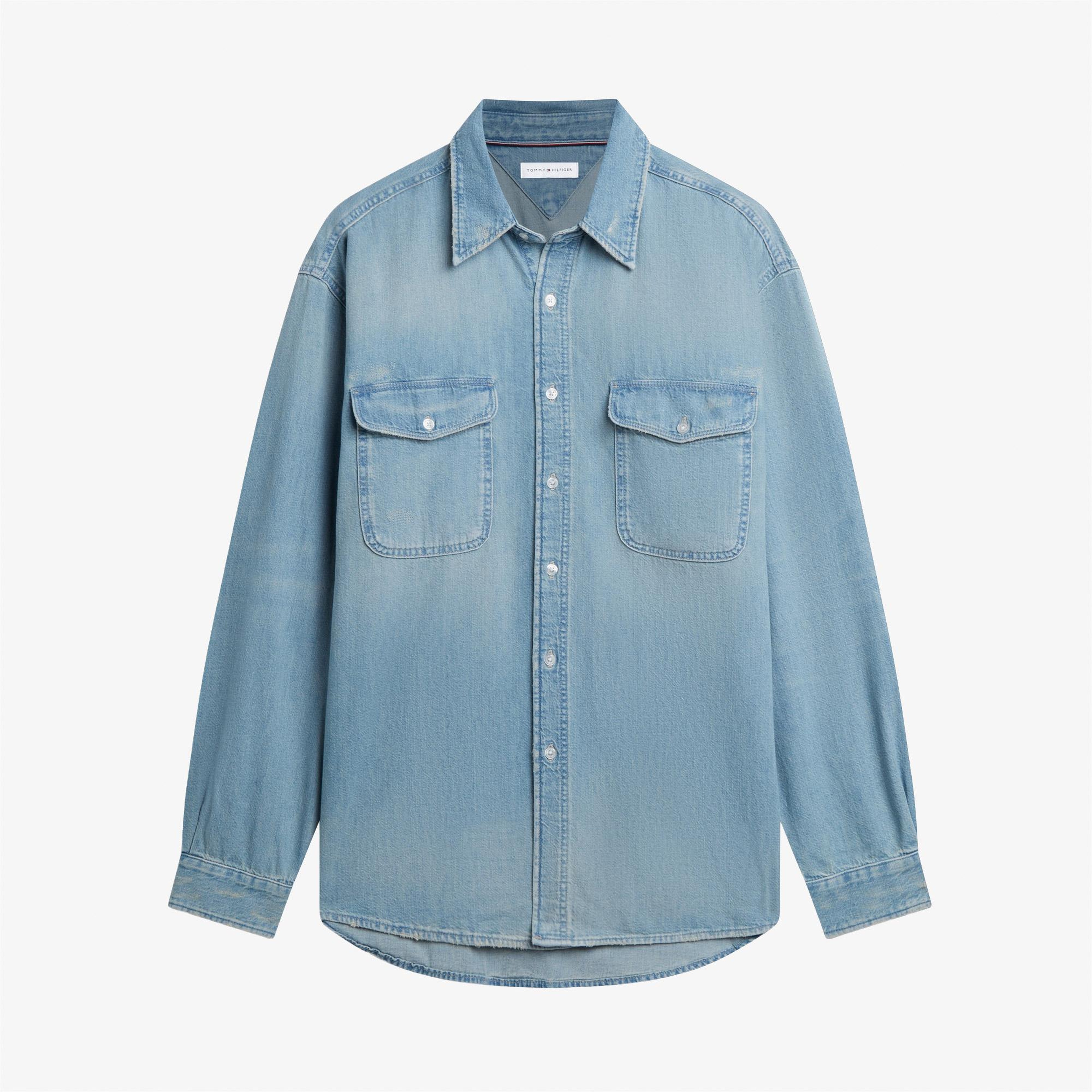 Tommy Hilfiger Relaxed Dune Indigo Erkek Mavi Gömlek