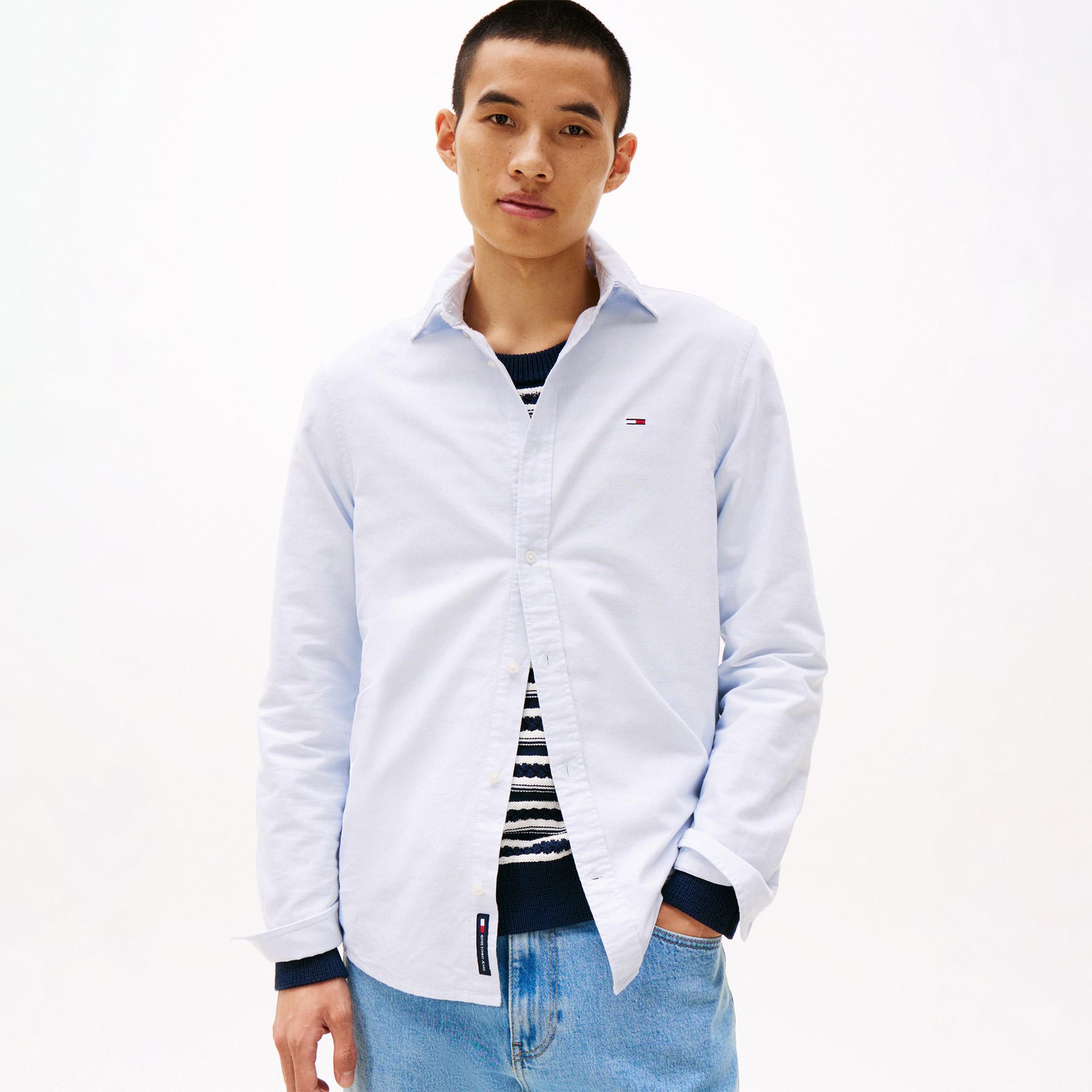 Tommy Hilfiger Oxford Erkek Mavi Gömlek