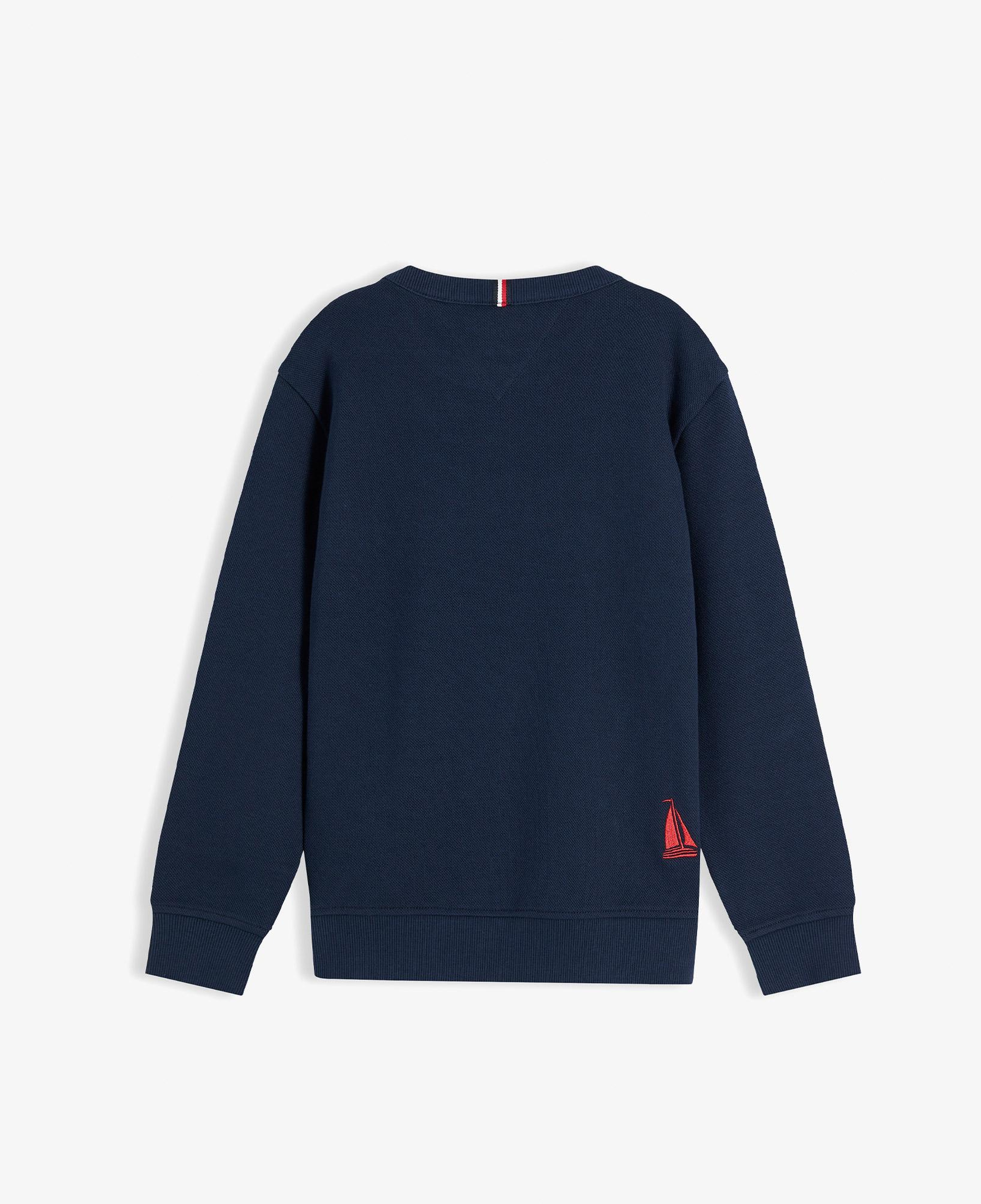 Tommy Hilfiger Embroidery Graphic Çocuk Mavi Sweatshirt