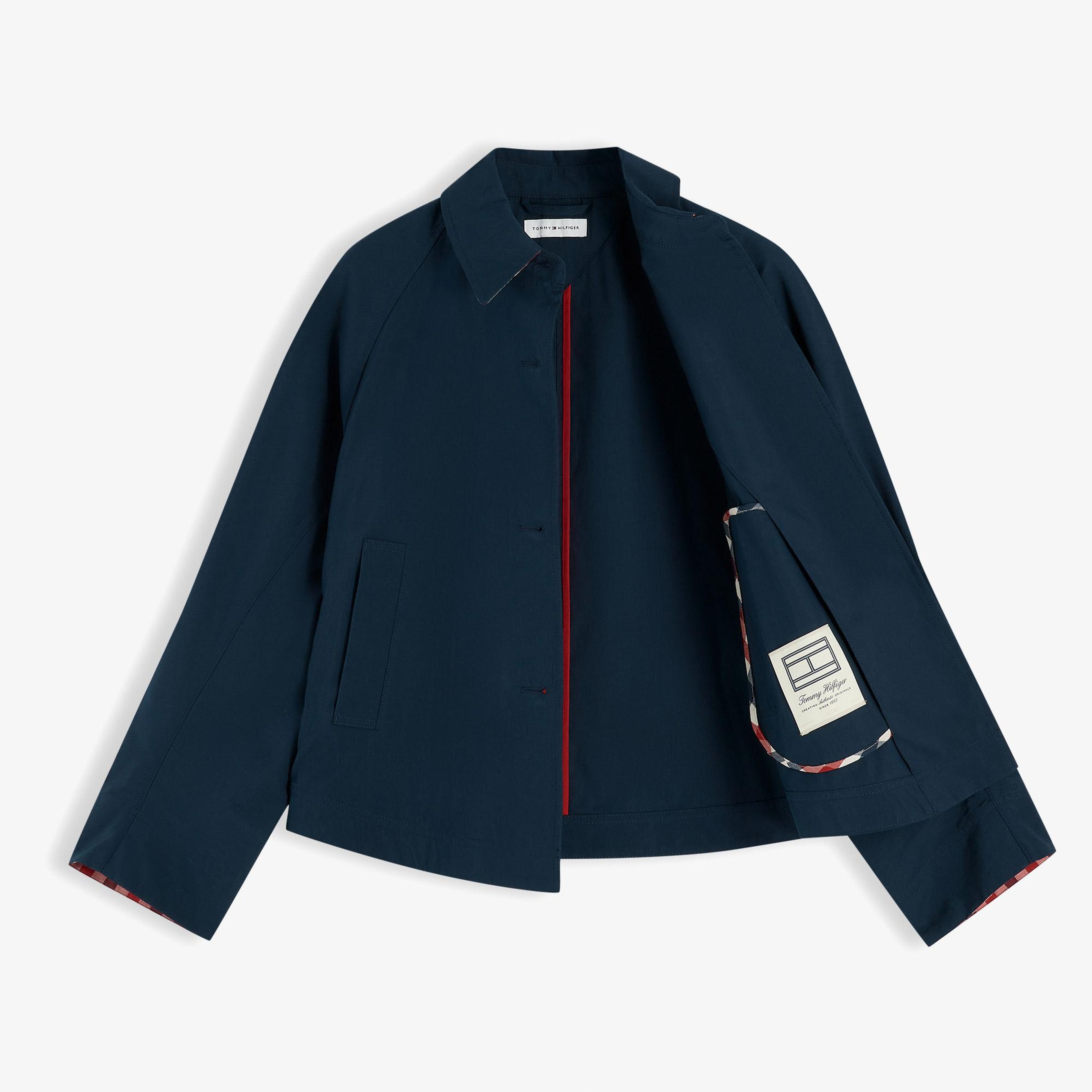 Tommy Hilfiger Cotton Short Kadın Mavi Ceket