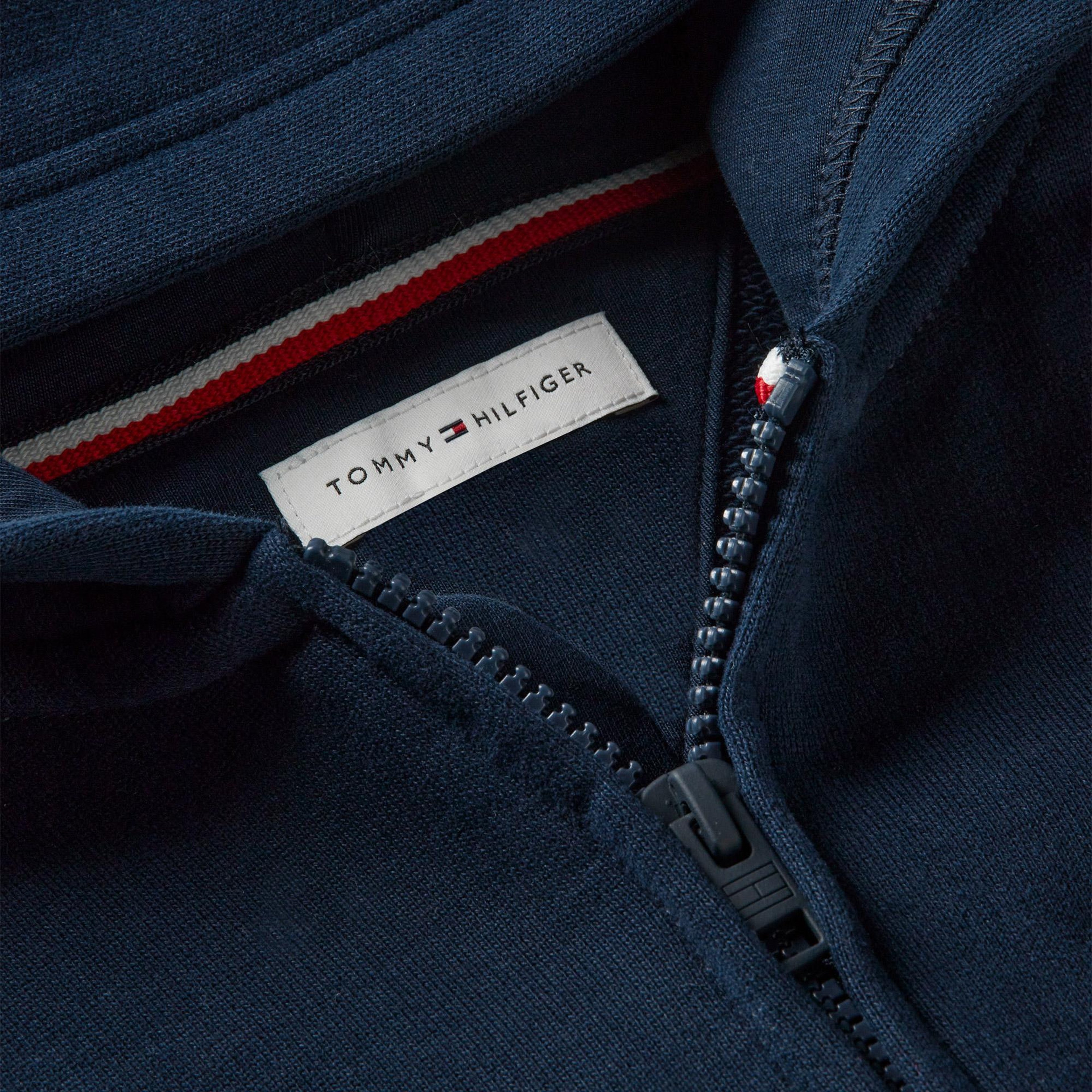 Tommy Hilfiger Tonal Flag Zip Through Çocuk Lacivert Sweatshirt