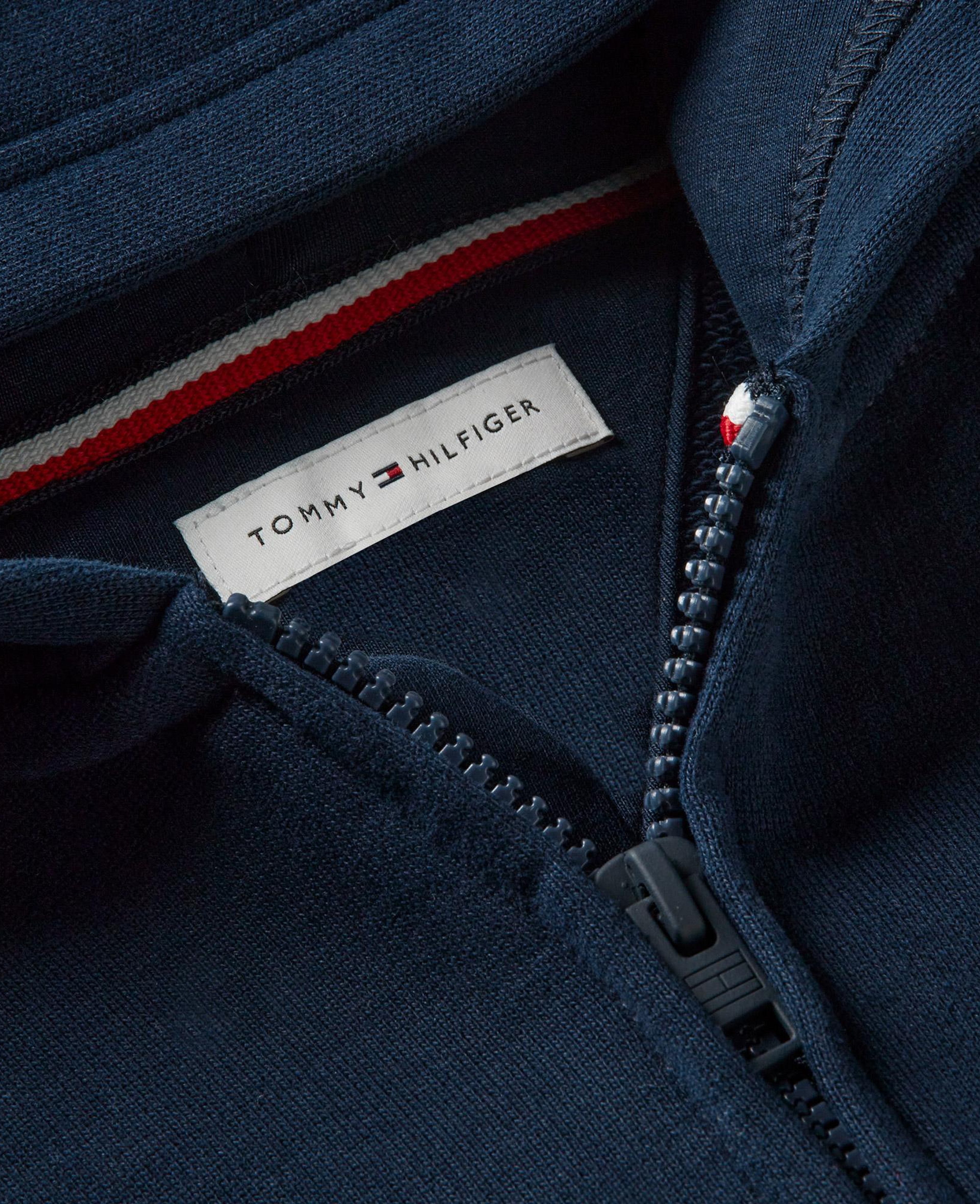 Tommy Hilfiger Tonal Flag Zip Through Çocuk Mavi Sweatshirt