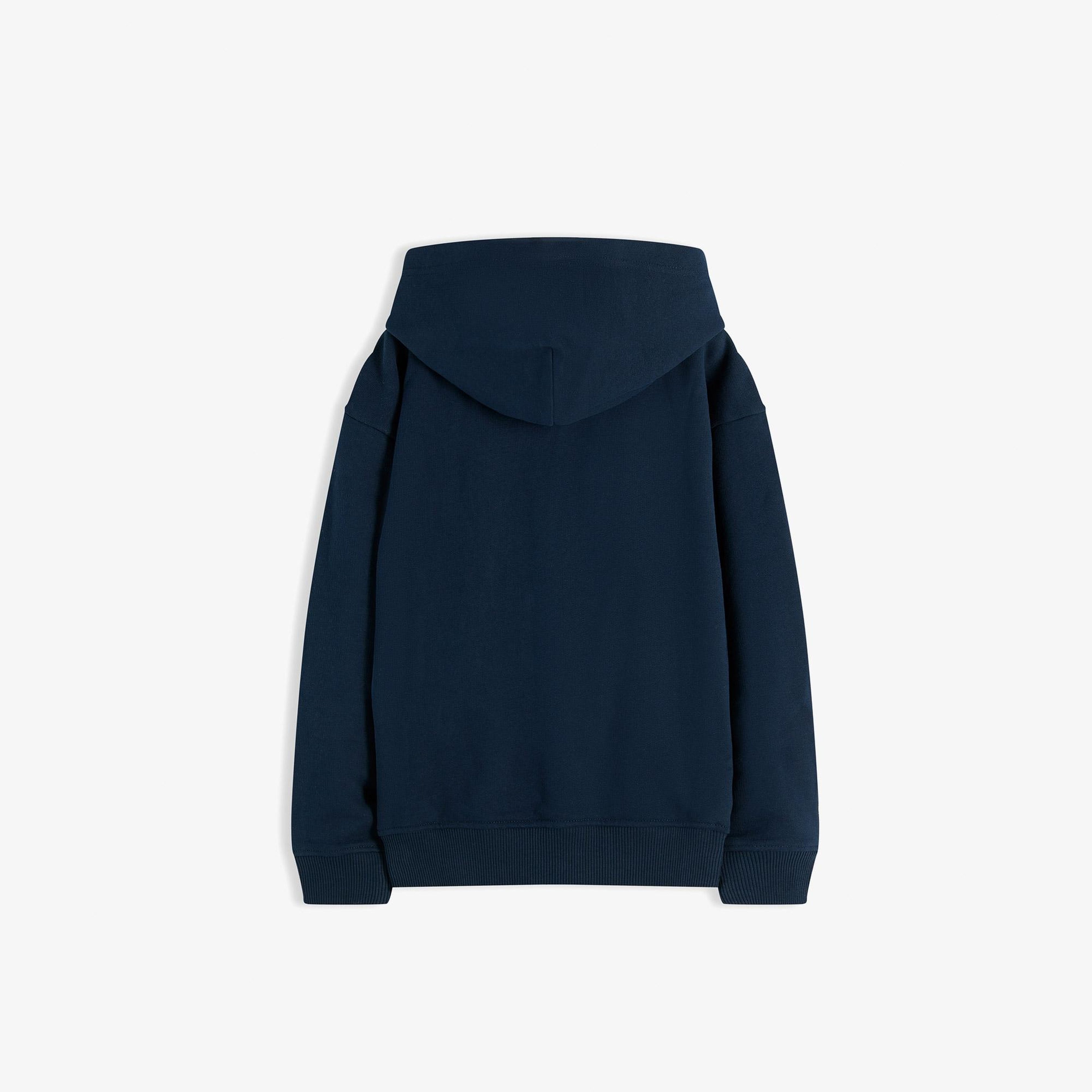 Tommy Hilfiger Tonal Flag Zip Through Çocuk Lacivert Sweatshirt