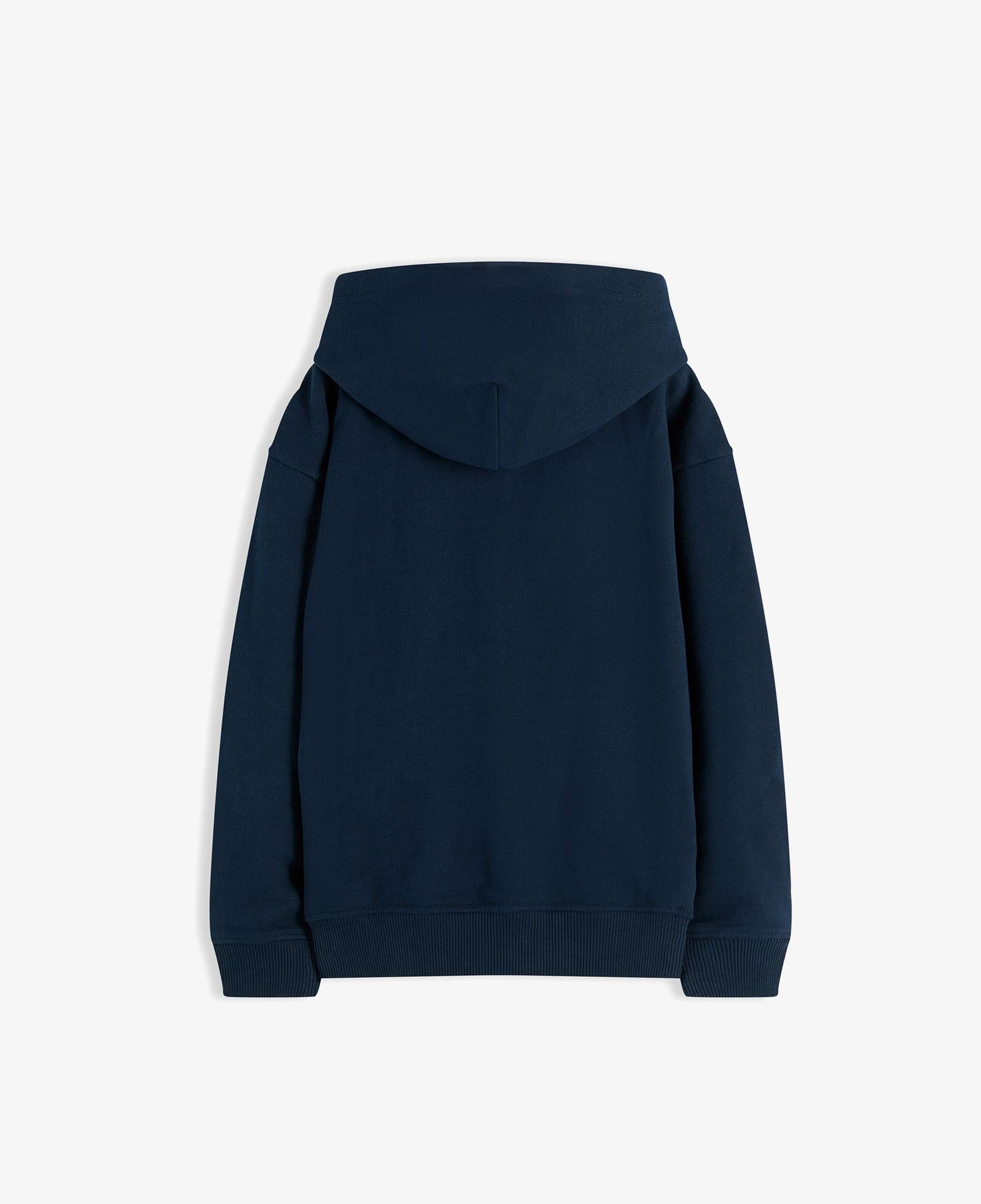 Tommy Hilfiger Tonal Flag Zip Through Çocuk Mavi Sweatshirt
