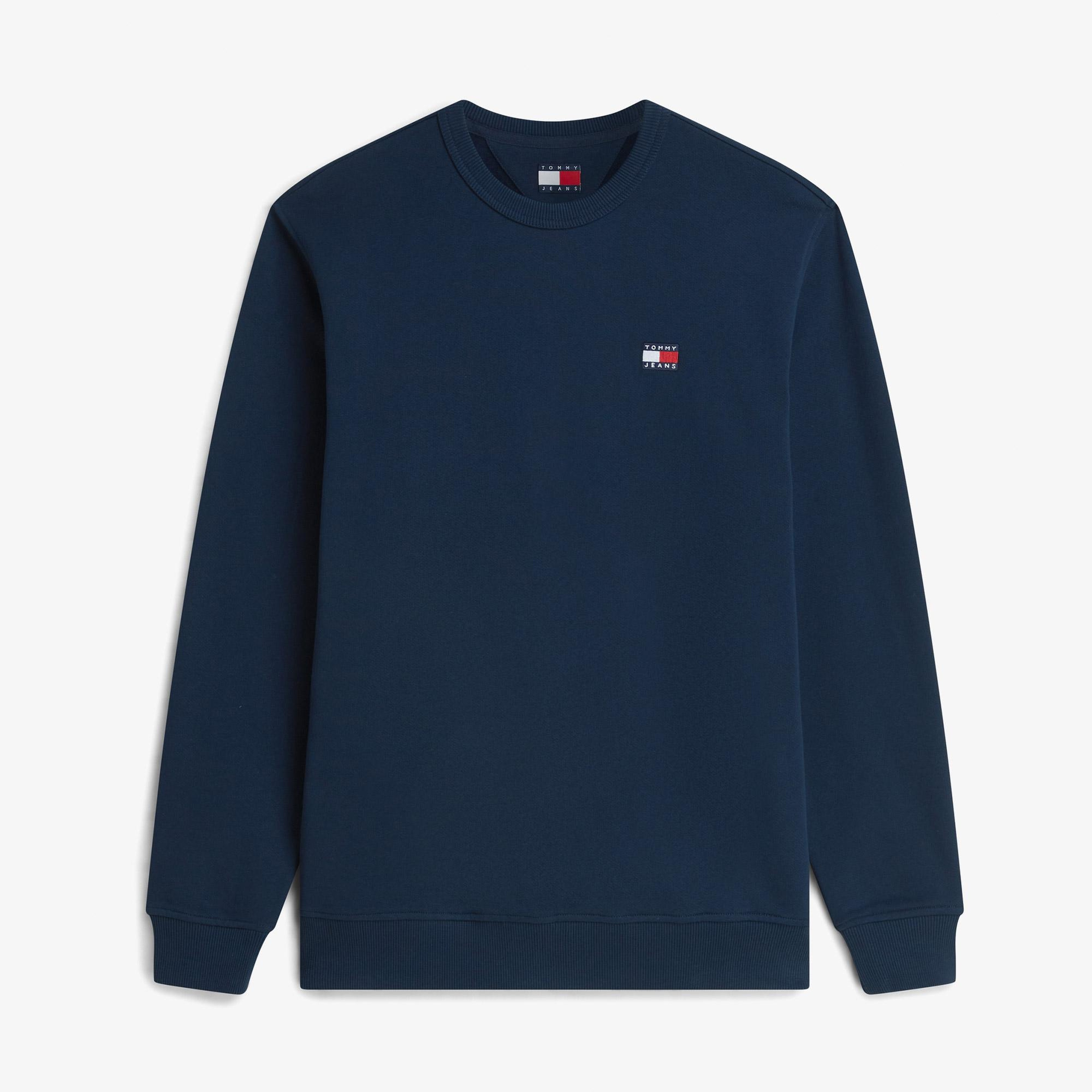 Tommy Hilfiger Badge Crew Erkek Mavi Sweatshirt