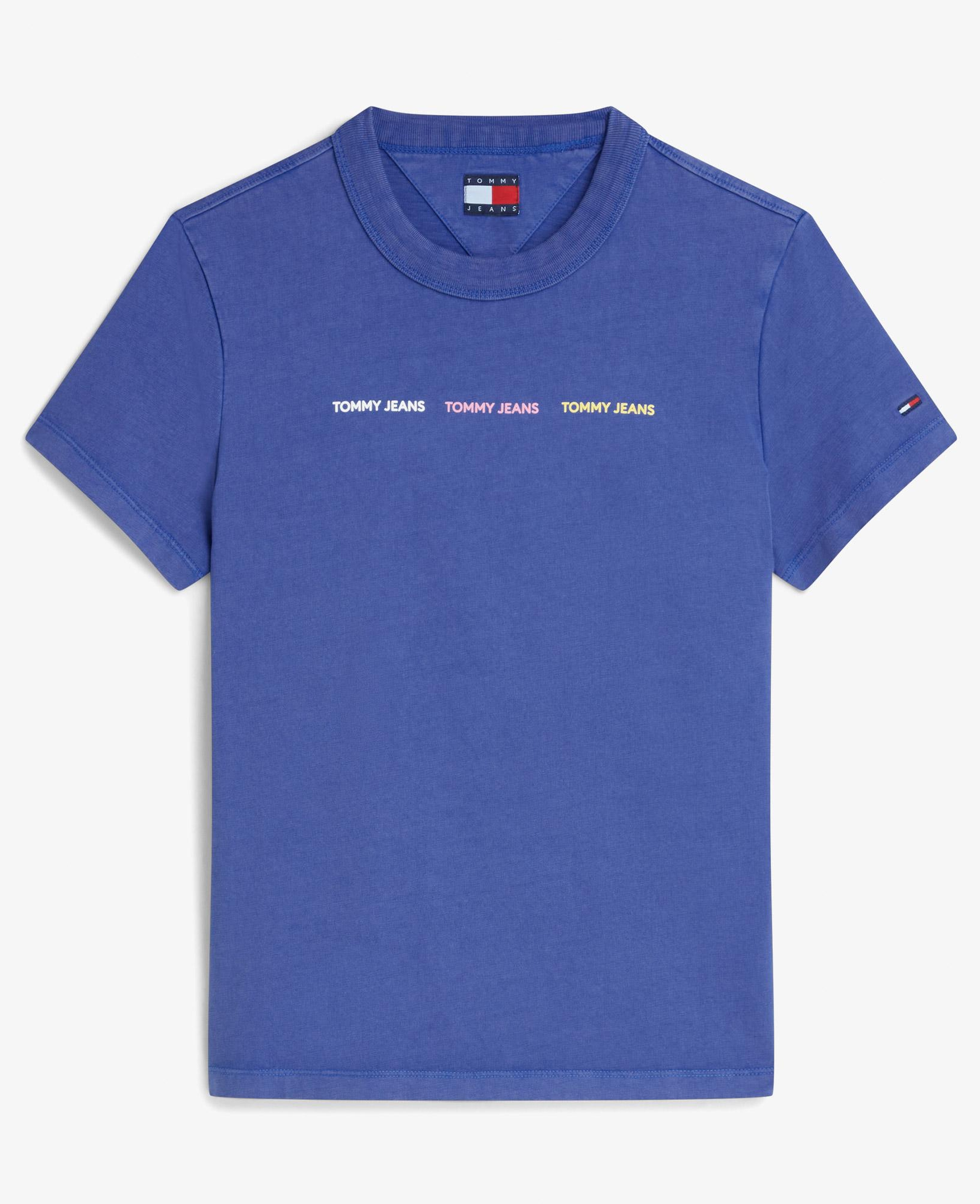 Tommy Hilfiger Repeat Wash Kadın Mavi T-Shirt