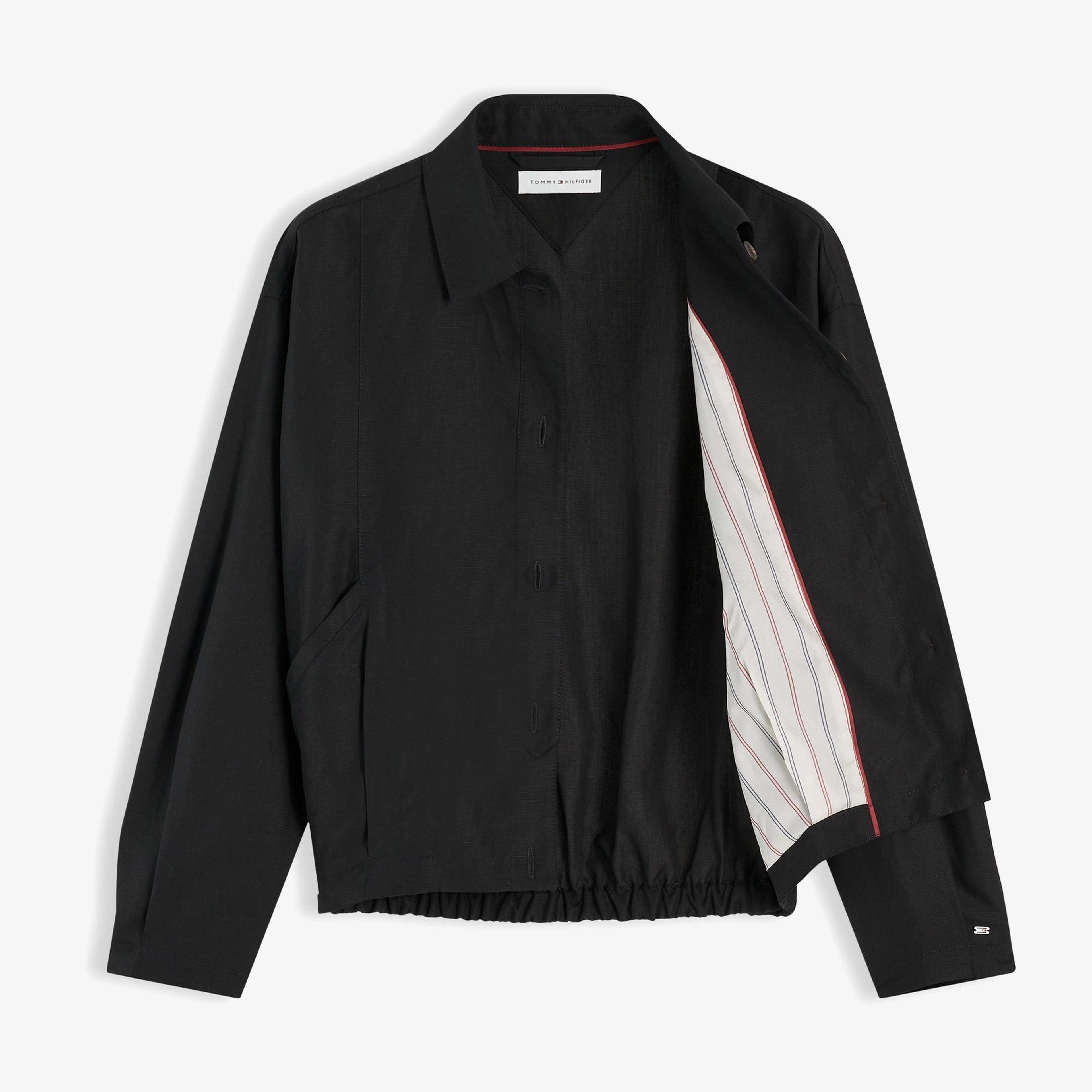 Tommy Hilfiger Summer Lyocell Bomber Kadın Siyah Ceket