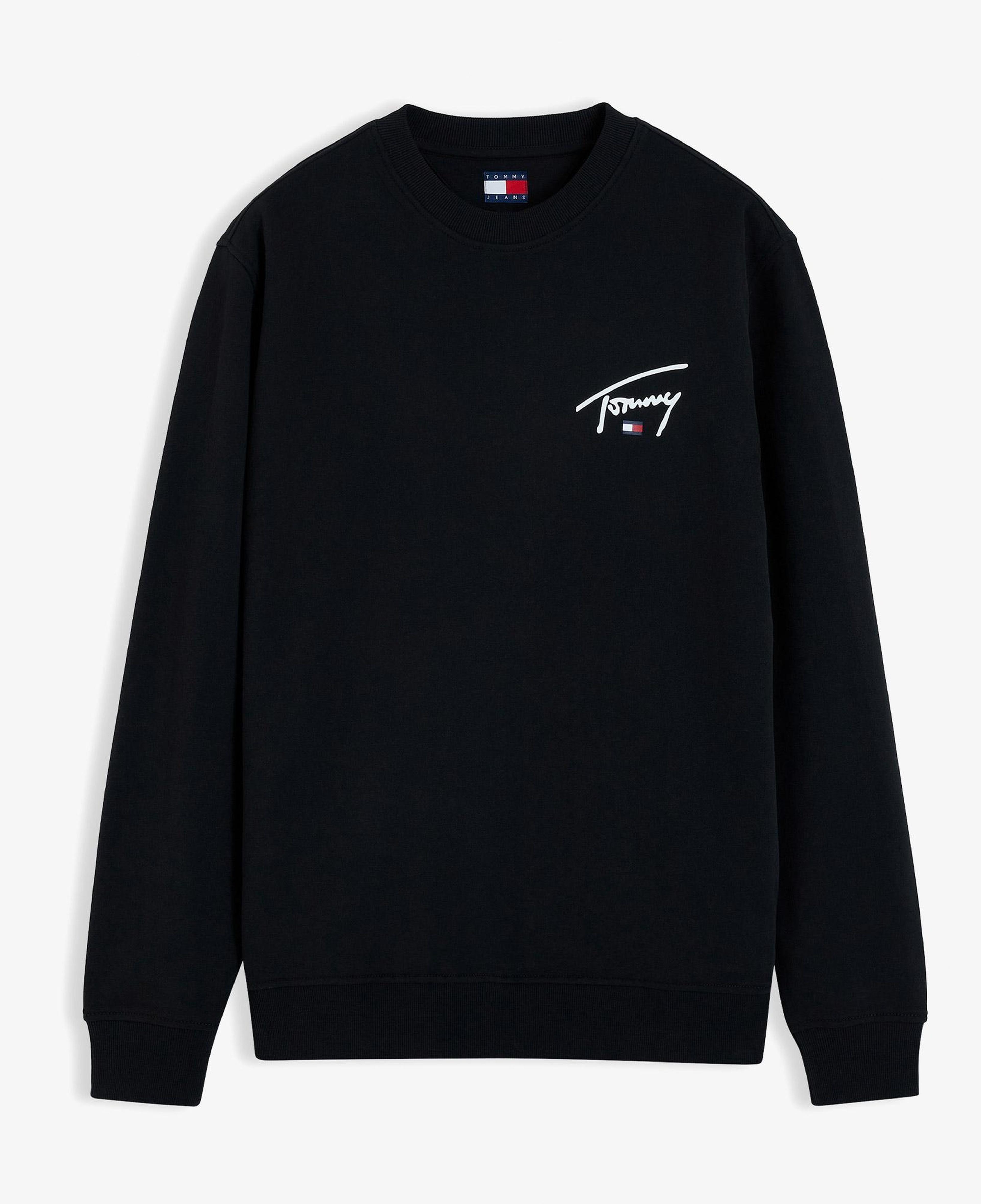 Tommy Hilfiger Entry Signature Erkek Siyah Sweatshirt