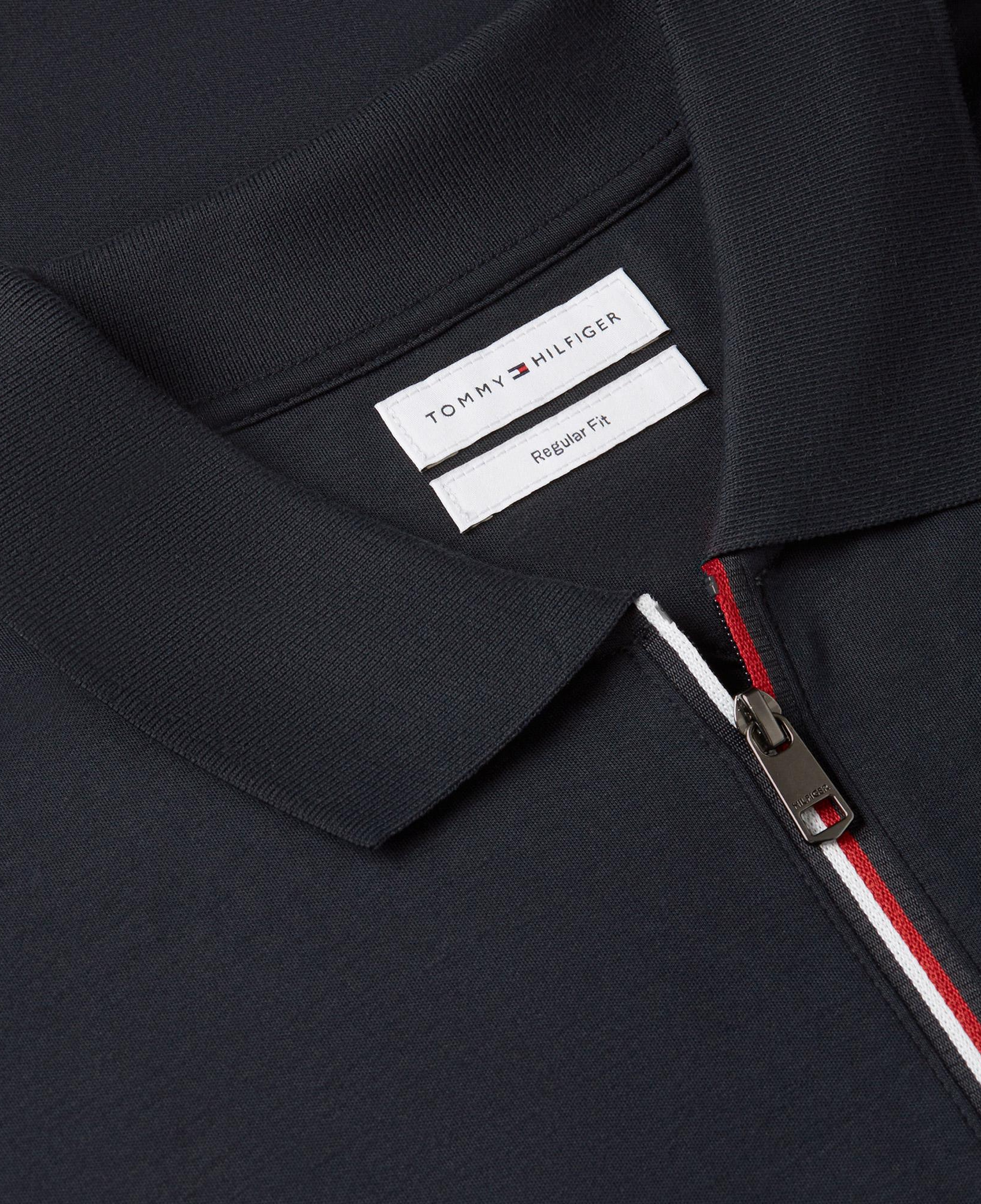 Tommy Hilfiger Liquid Cotton Zip Erkek Mavi Polo
