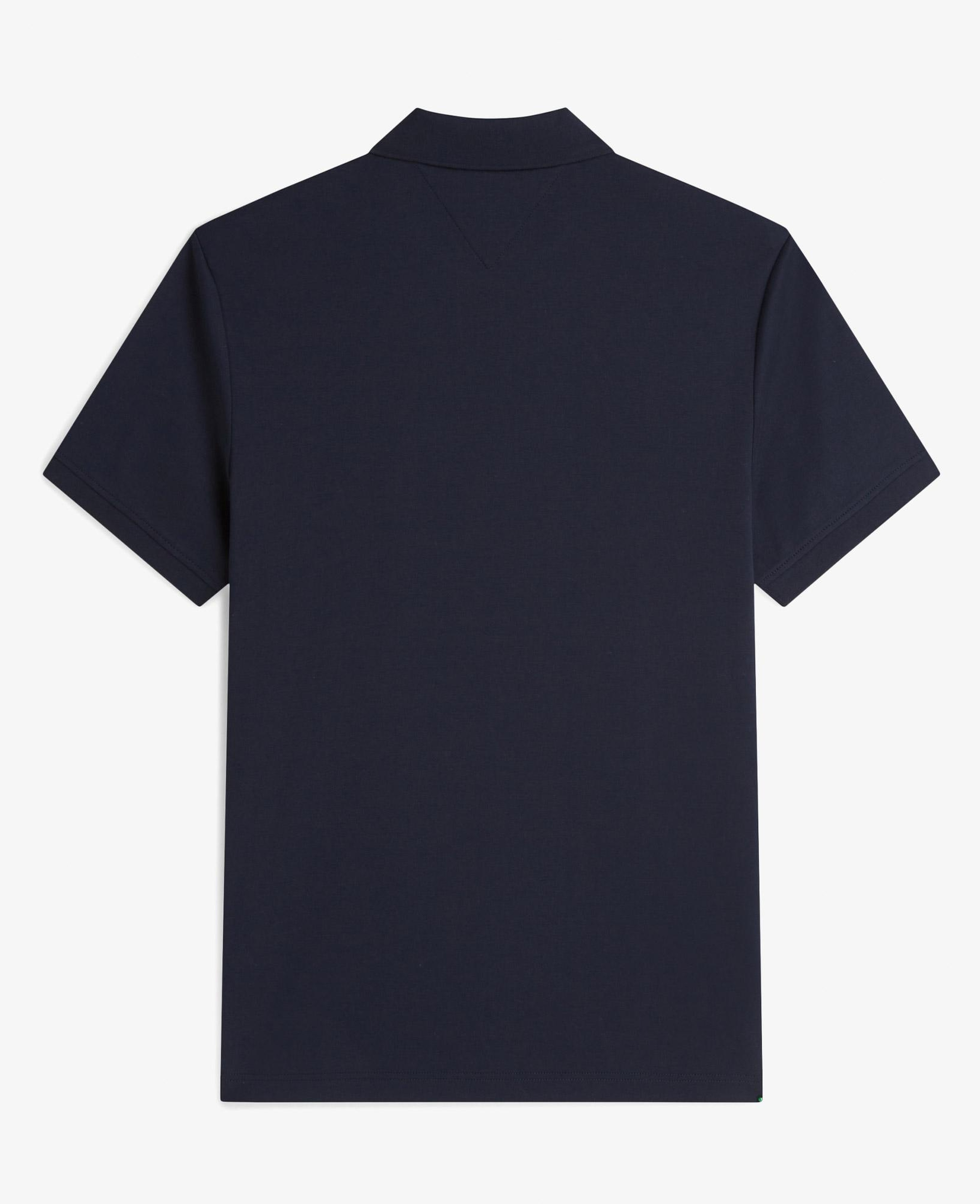 Tommy Hilfiger Liquid Cotton Zip Erkek Mavi Polo