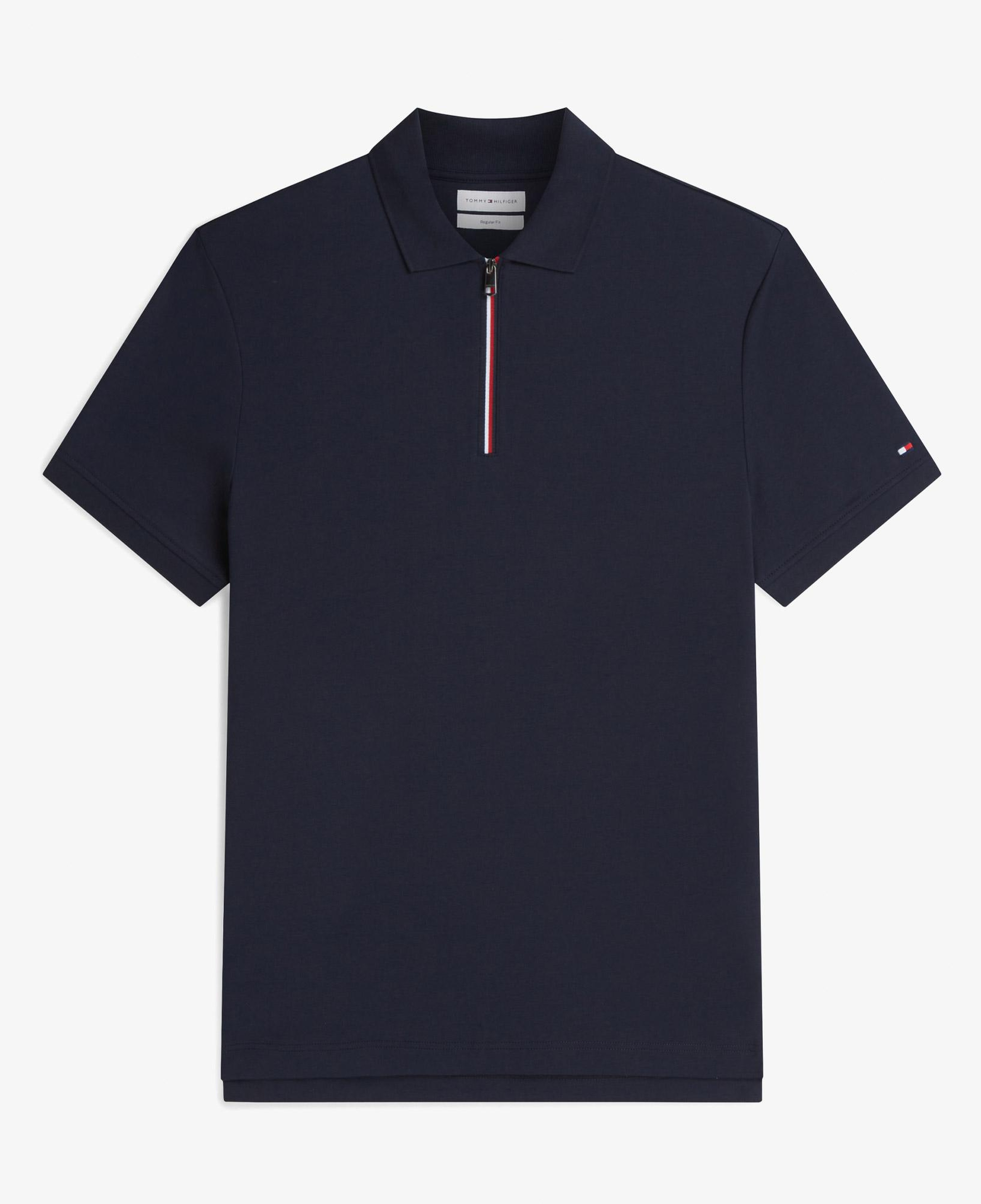 Tommy Hilfiger Liquid Cotton Zip Erkek Mavi Polo