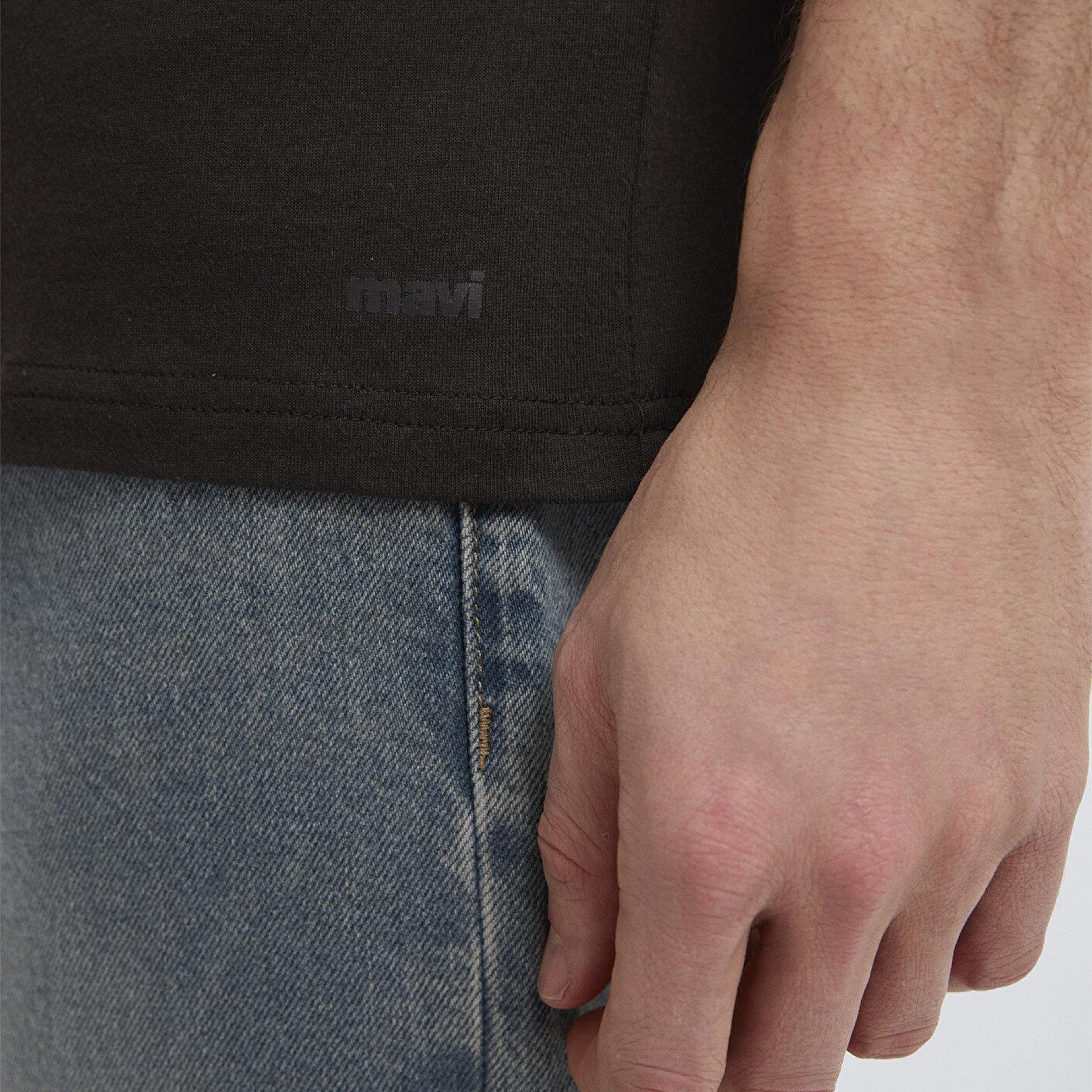 Mavi Kahverengi Basic Tişört Slim Fit / Dar Kesim 065574-70219