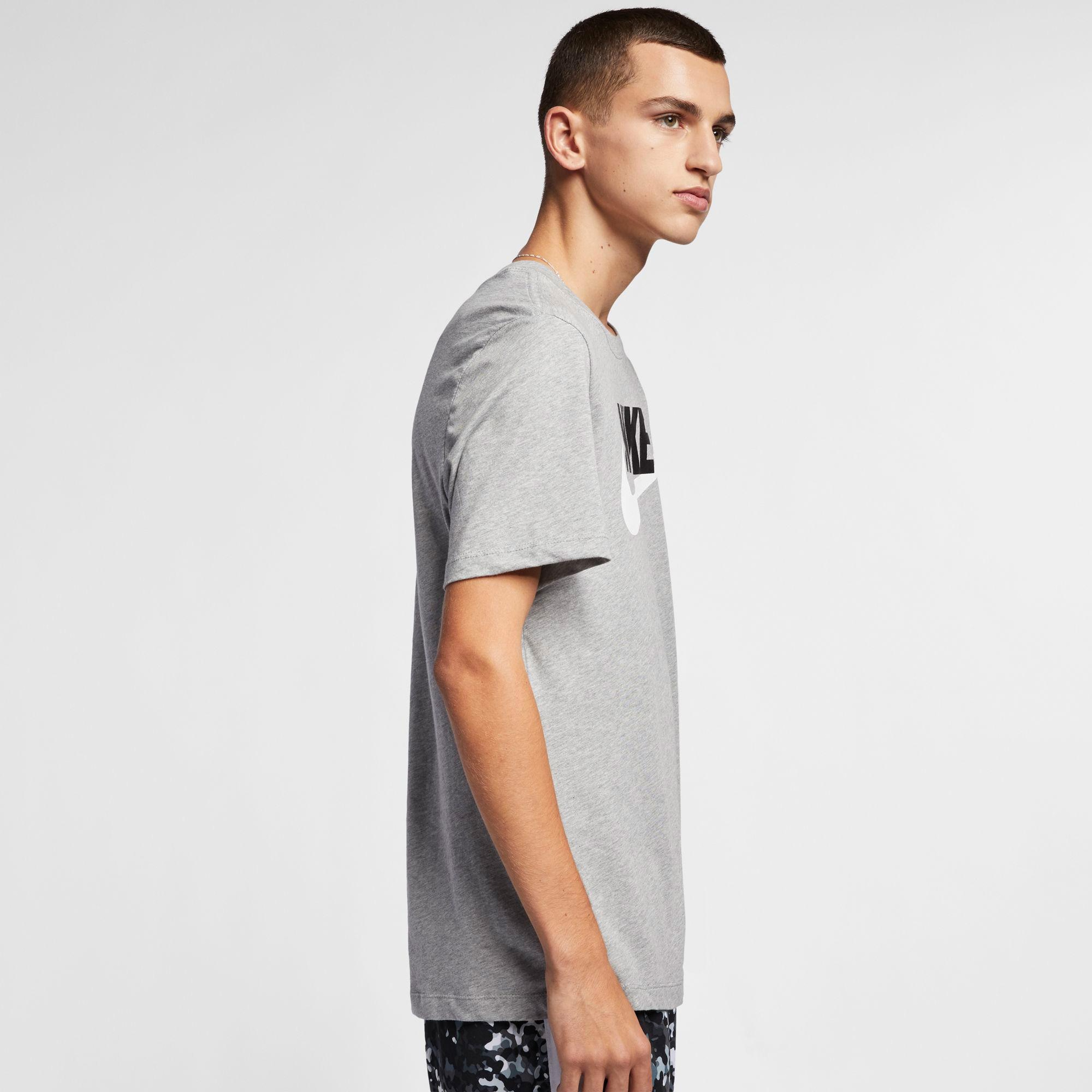 Nike Sportswear Icon Futura Erkek Gri T-Shirt
