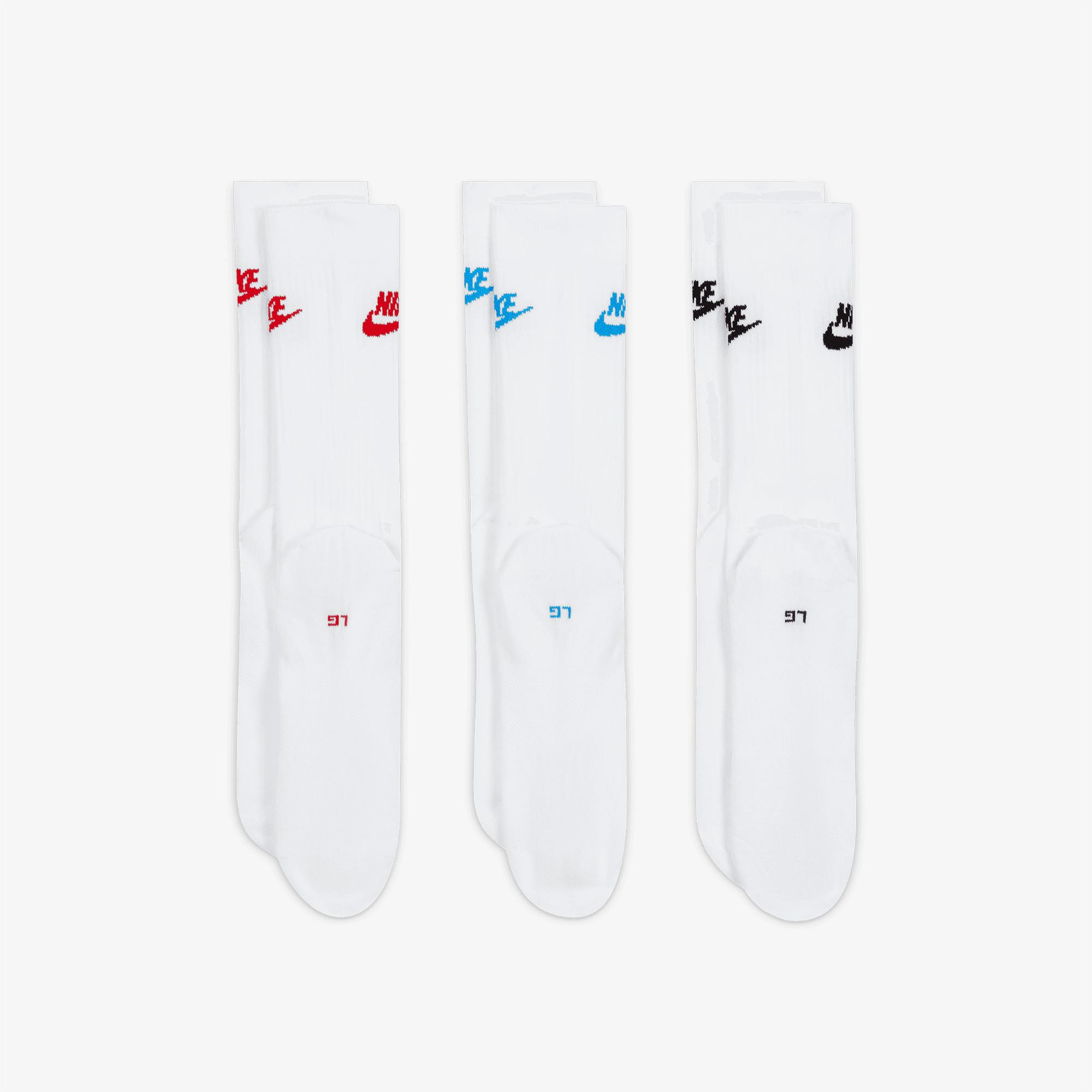 Nike Sportswear Everyday Essential Cr Unisex Renkli 3'lü Çorap