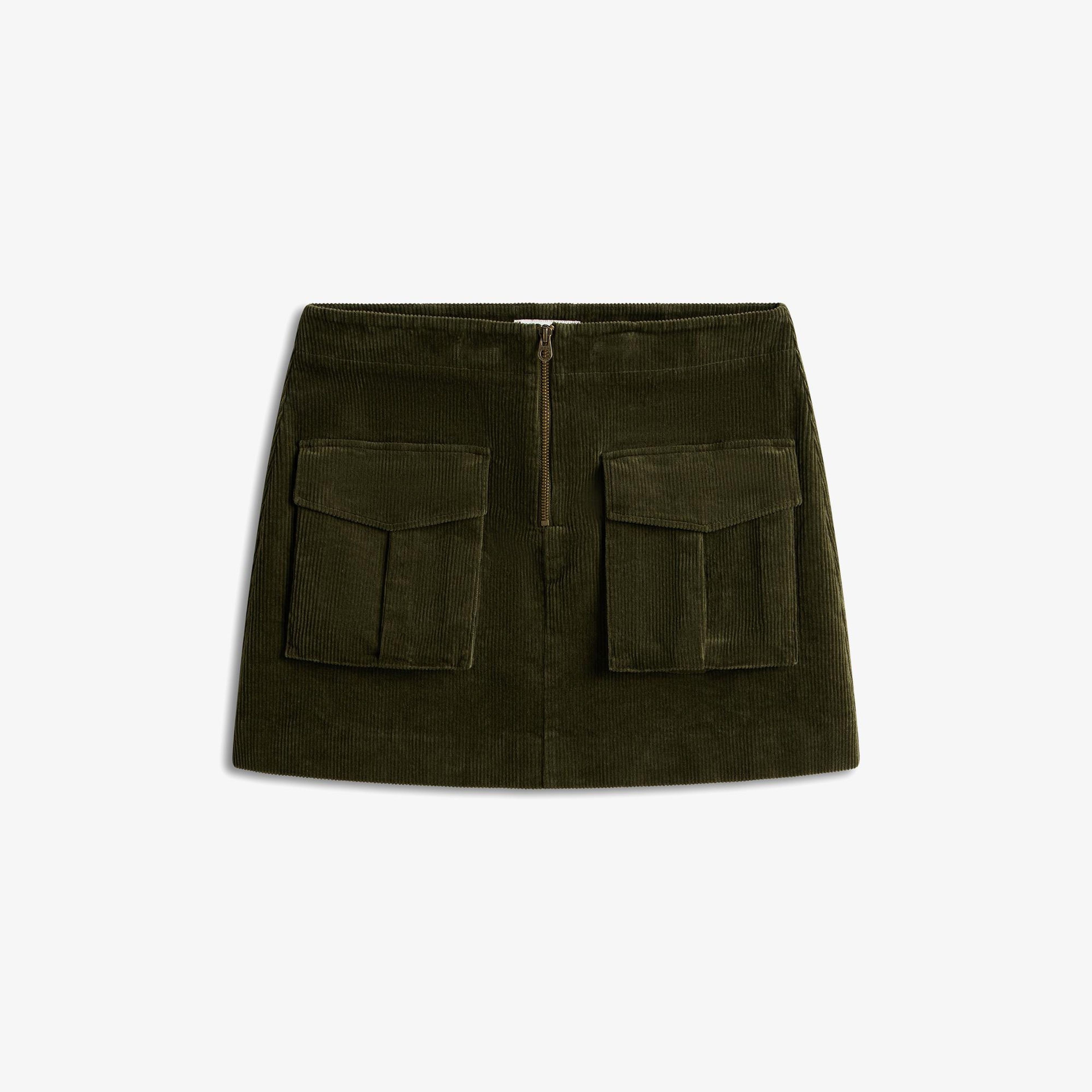 Tommy Hilfiger Corduroy Mini Kadın Yeşil Etek