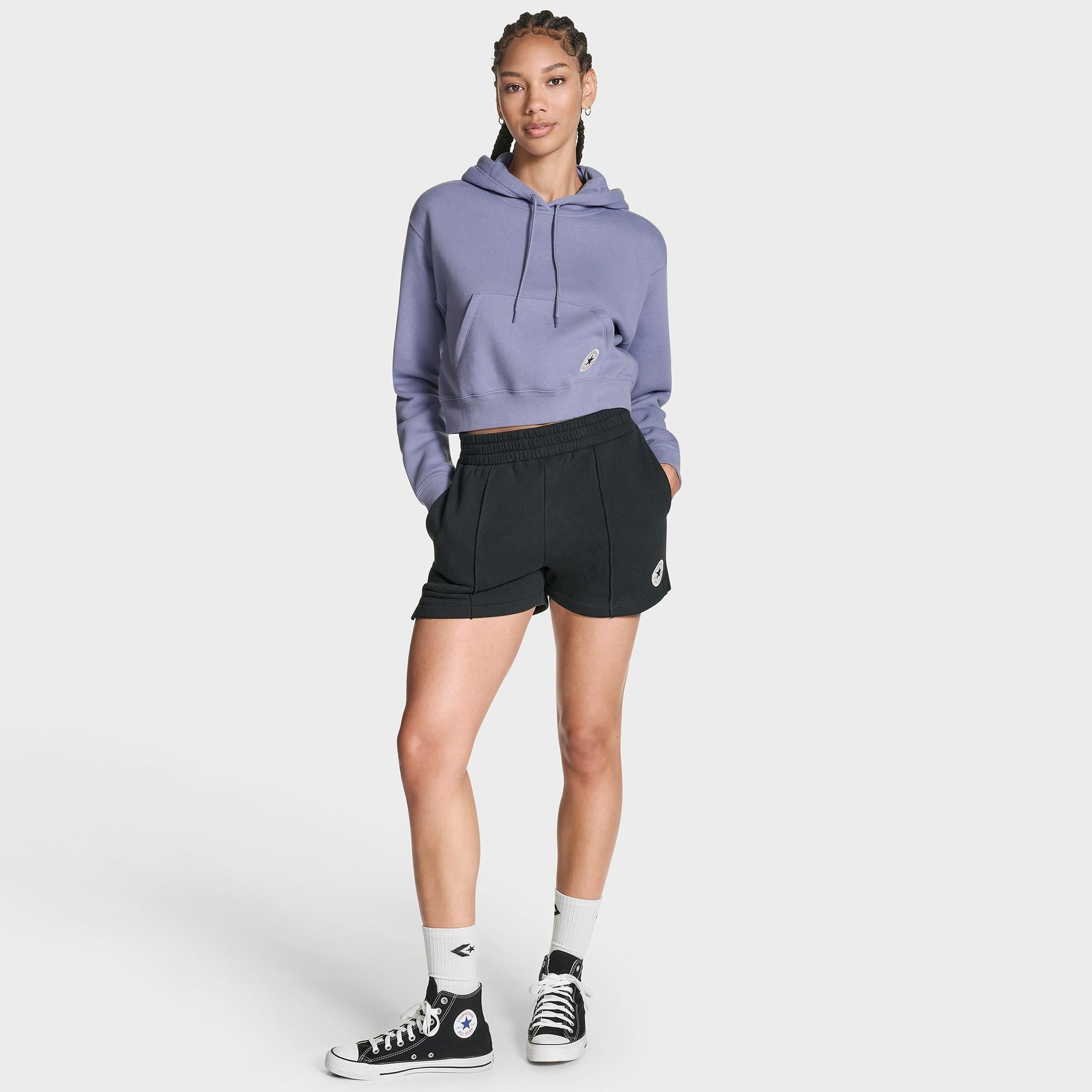 Converse Chuck Cropped Kadın Mor Swetshirt