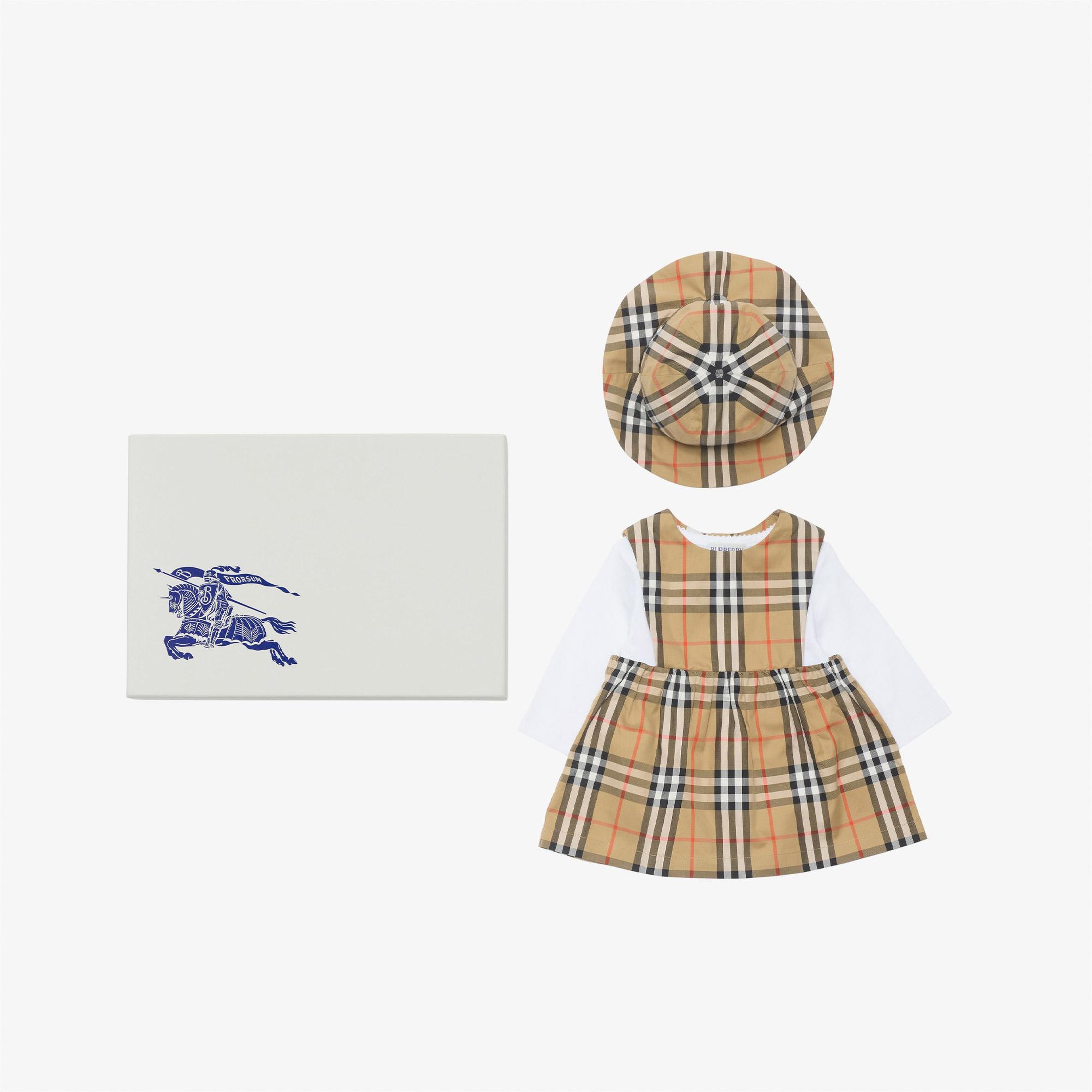 Burberry Halıma Check Çocuk Bej Hediye Seti