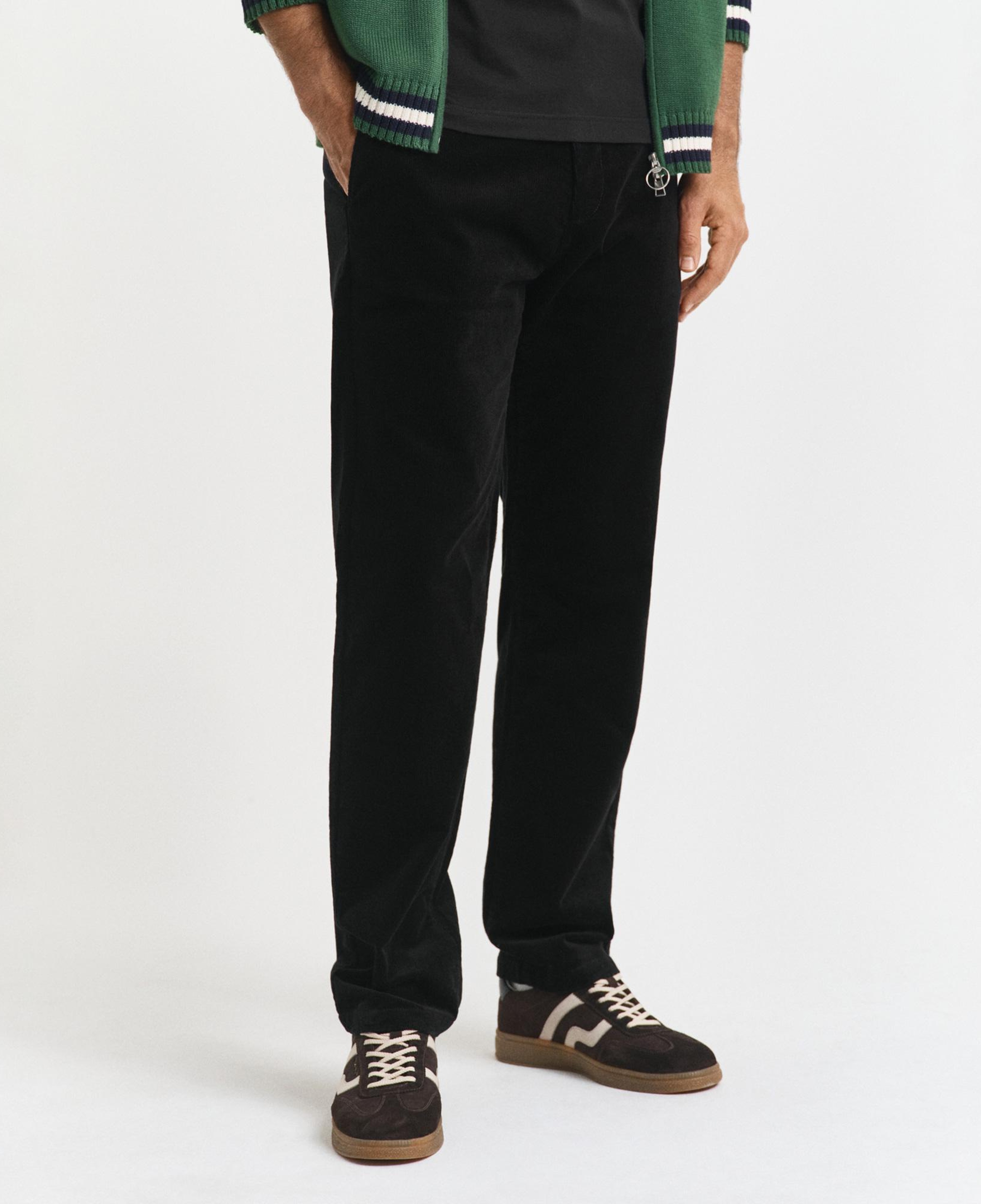 GANT Erkek Siyah Regular Fit Cord Chino Pantolon