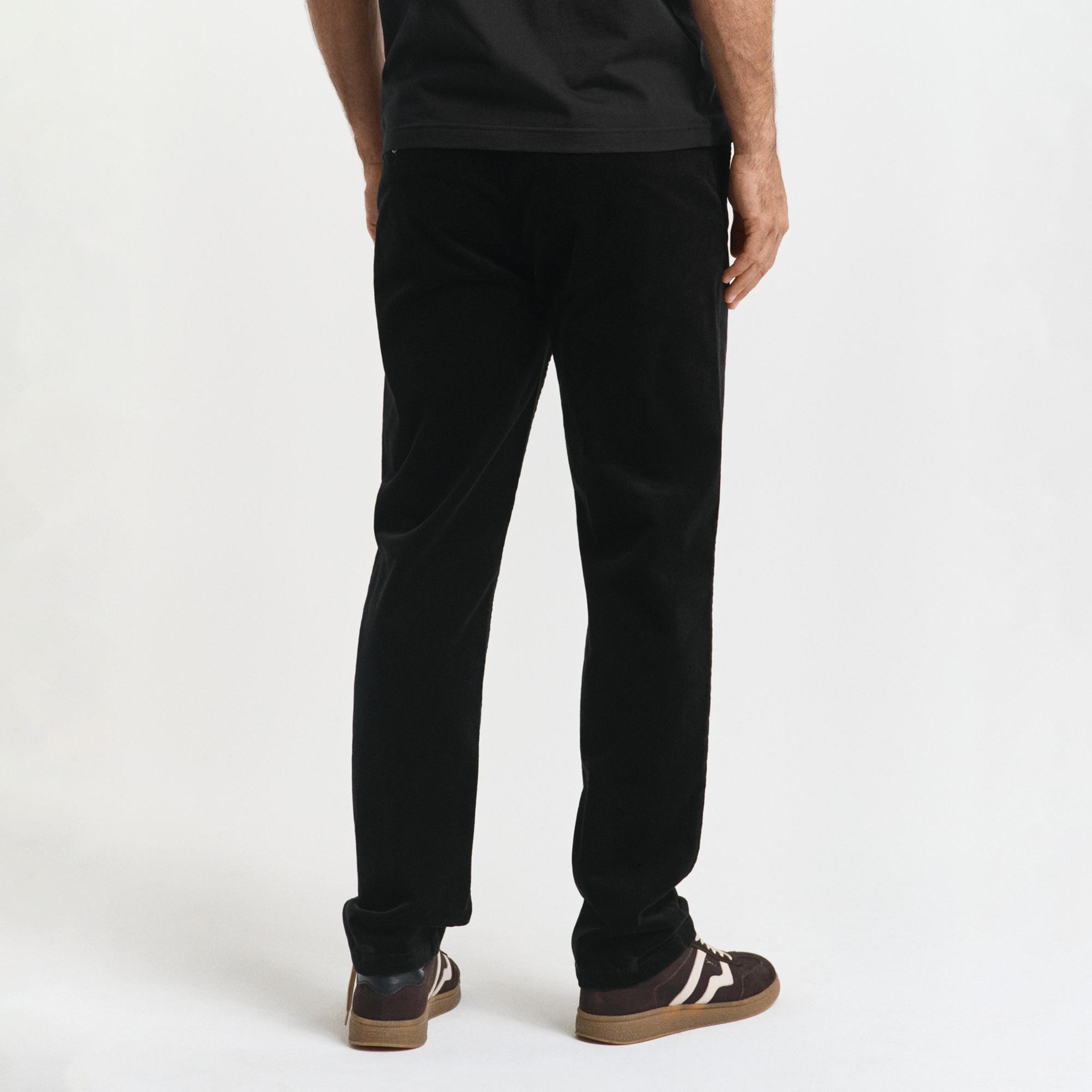 GANT Erkek Siyah Regular Fit Cord Chino Pantolon