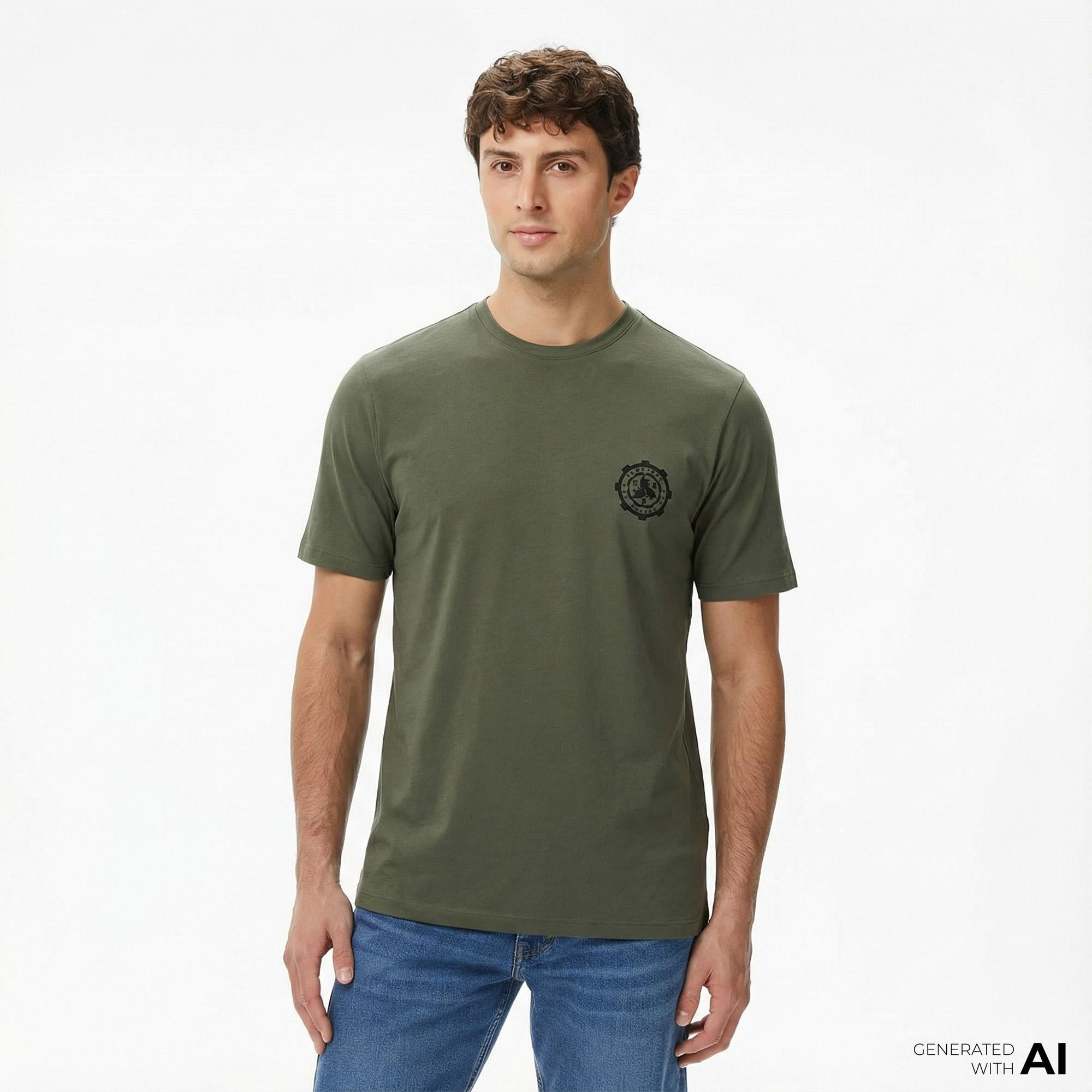 Tactical Wolves Classic Erkek Yeşil Günlük T-Shirt