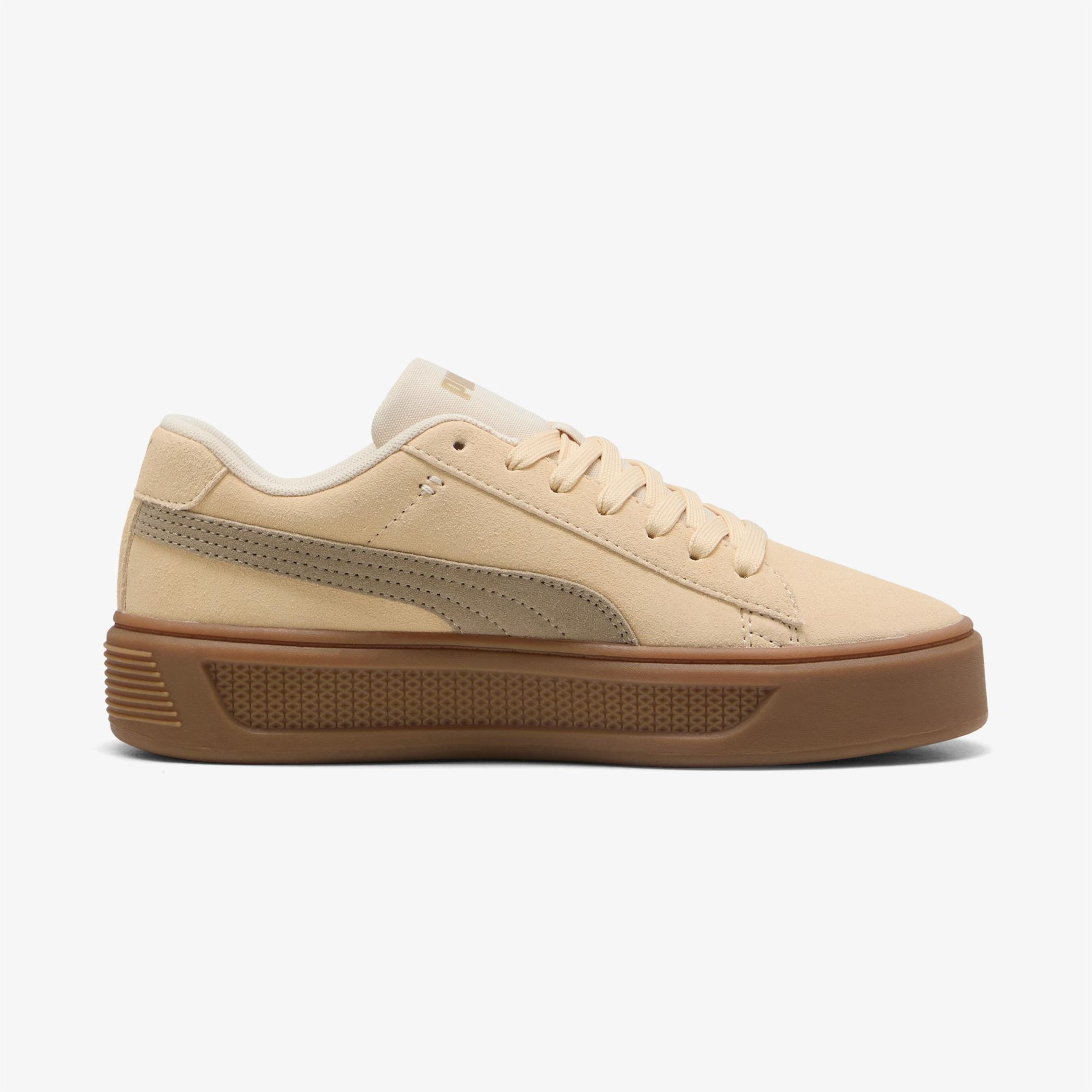Puma Smash Platform V3 Sd Kadın Krem Spor Ayakkabı