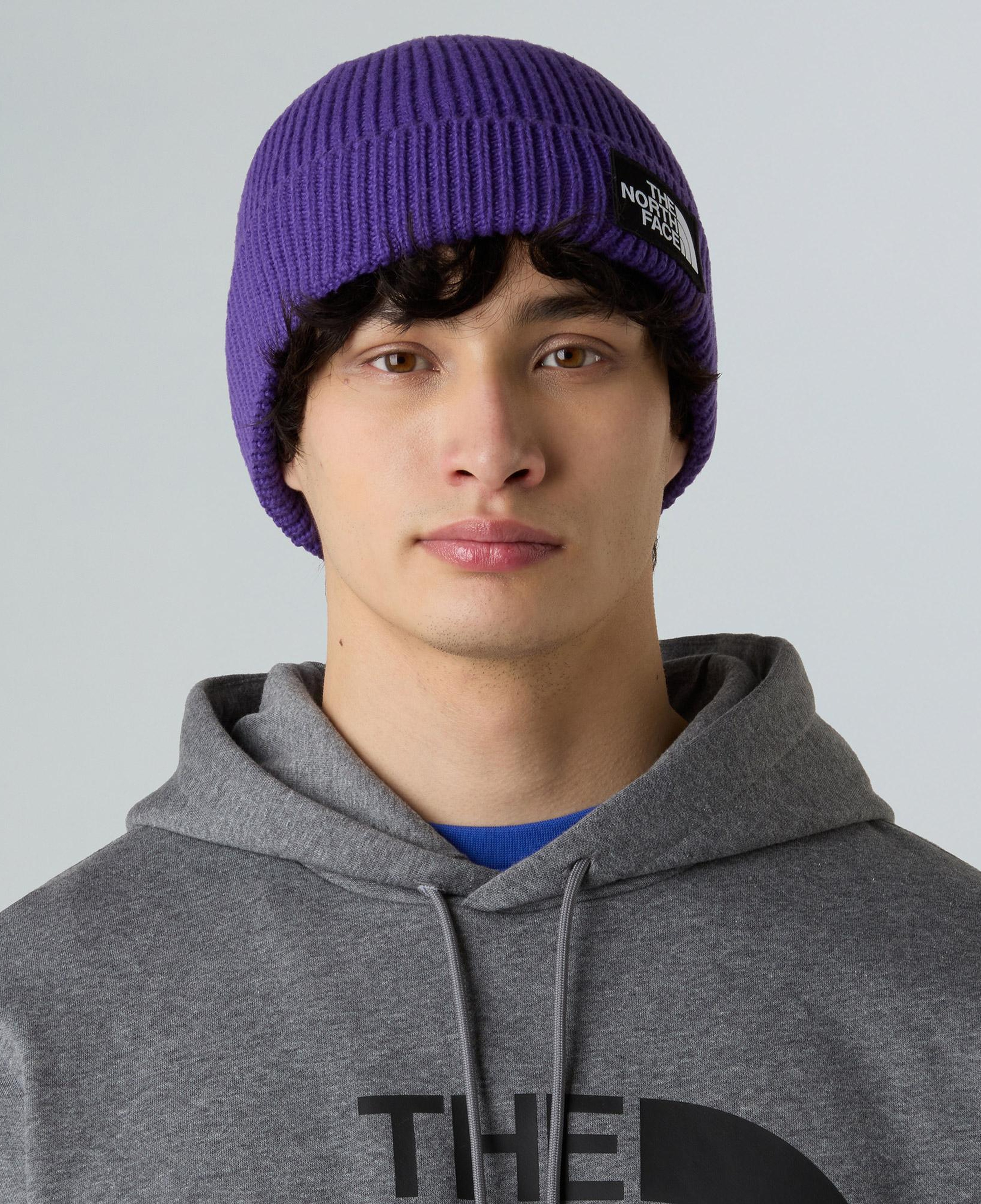The North Face Logo Box Cuffed Unisex Mor Bere