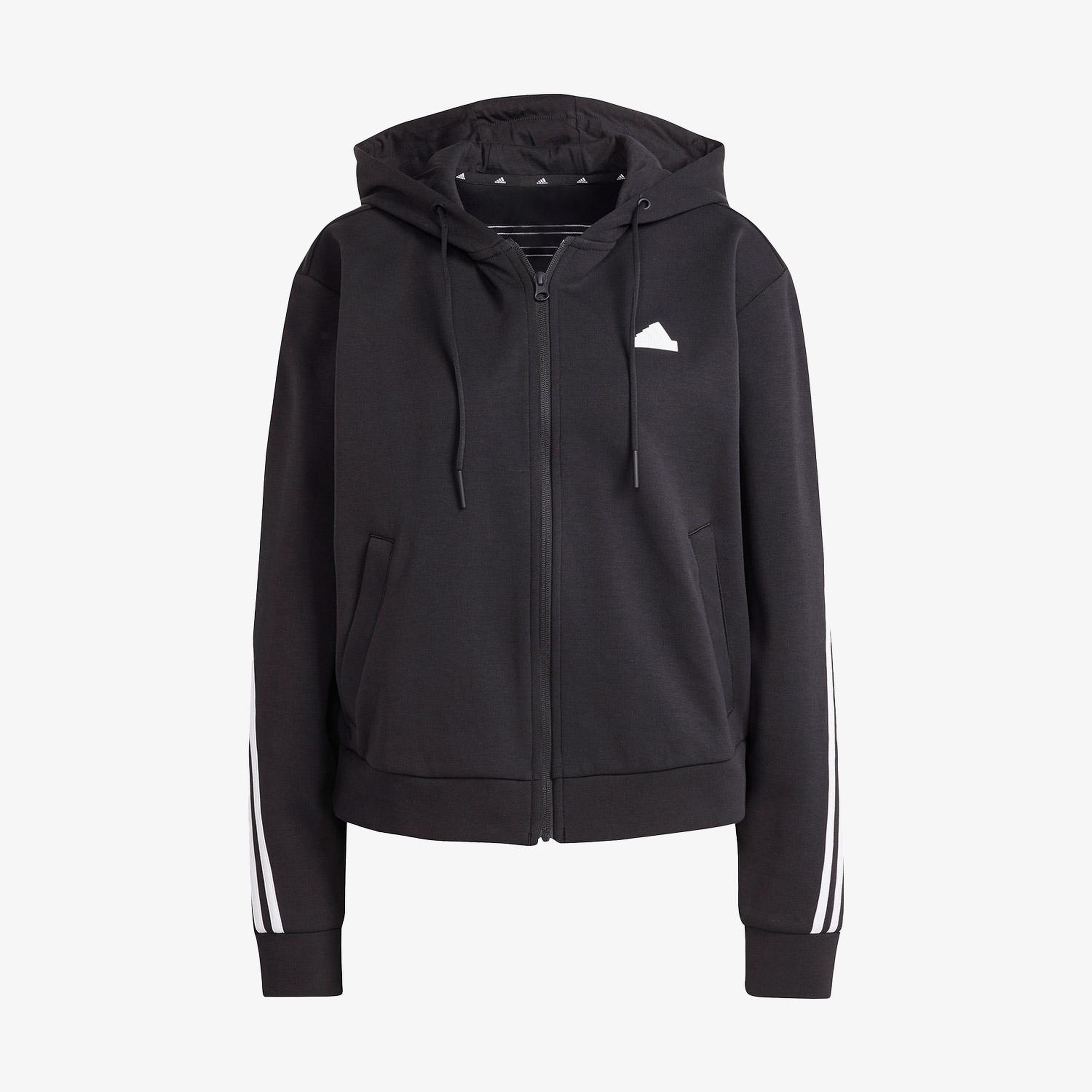 adidas Future Icon 3 Stripes Kadın Siyah Günlük Eşofman Üstü