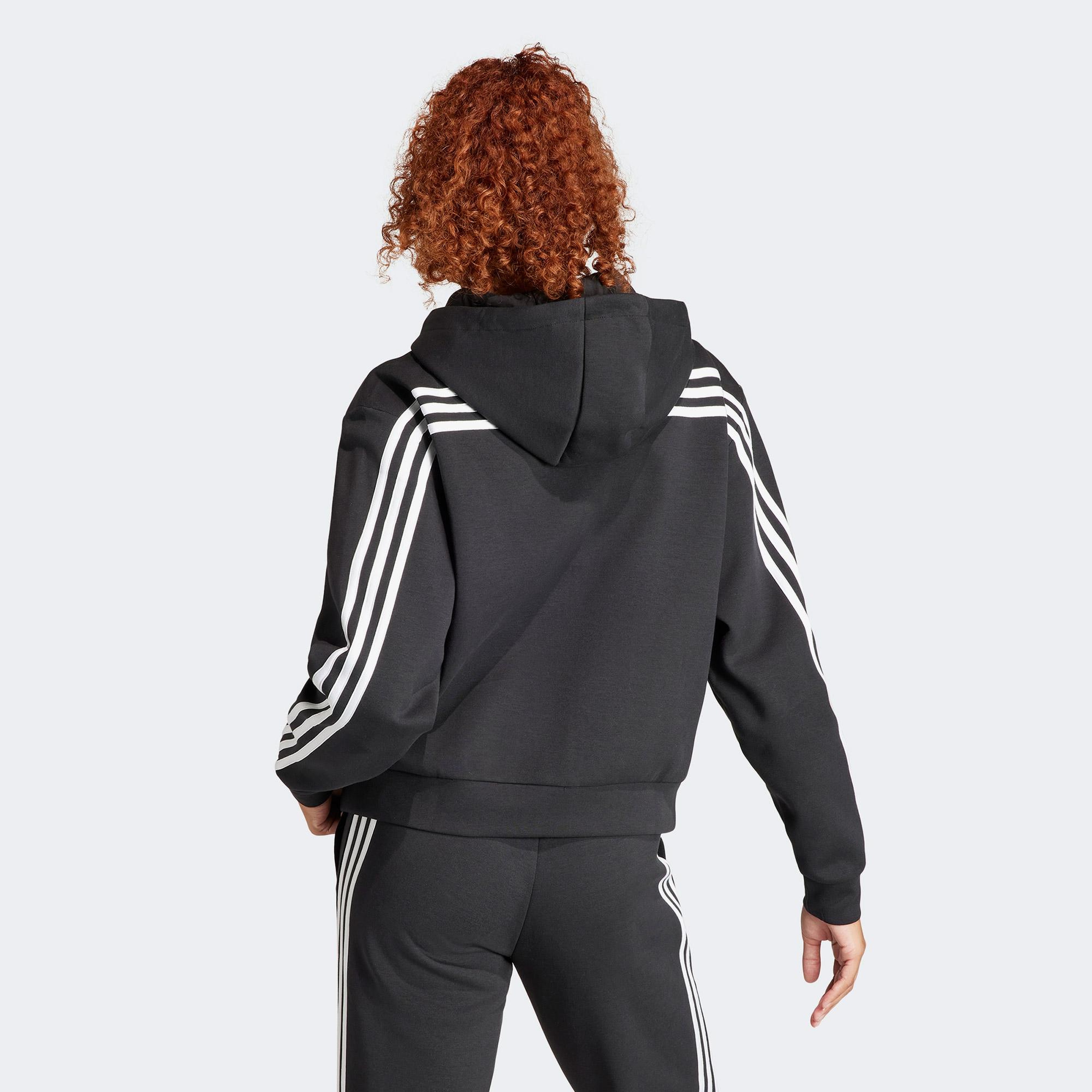 adidas Future Icon 3 Stripes Kadın Siyah Günlük Eşofman Üstü