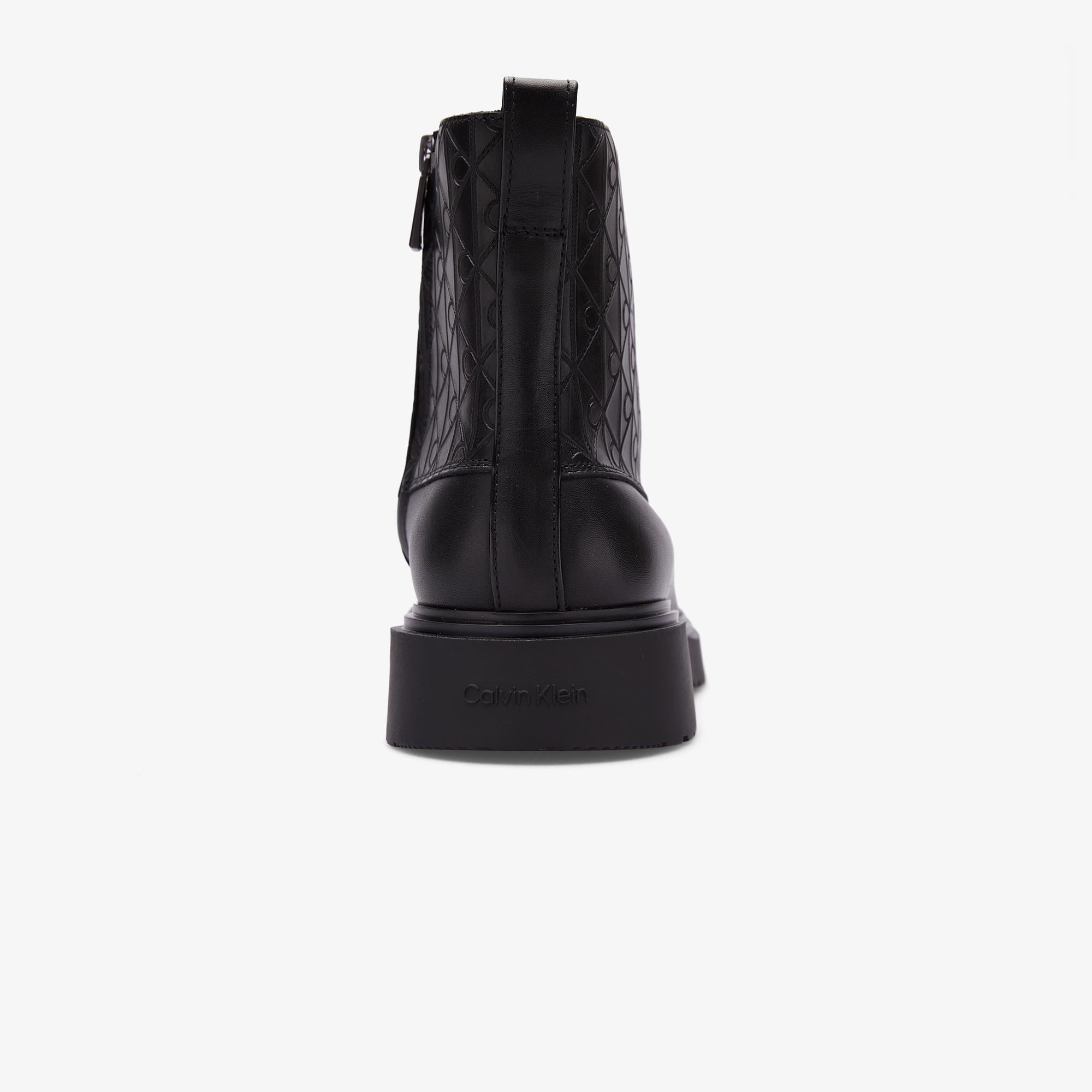 Calvin Klein Combat Essential Lace Up Zip Erkek Siyah Bot