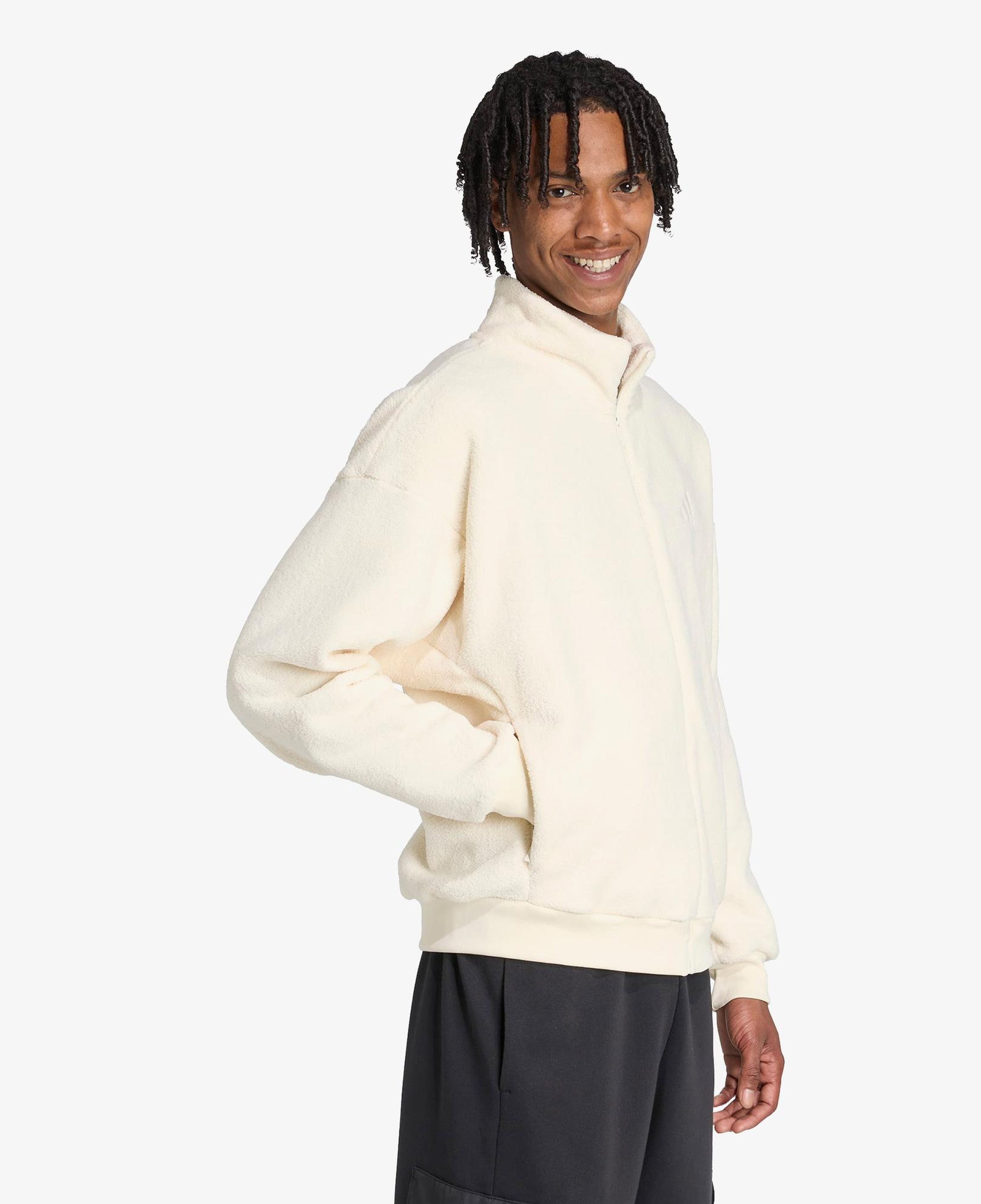 adidas Future icons Small Logo Low Pile Fleece Erkek Beyaz Eşofman Üstü