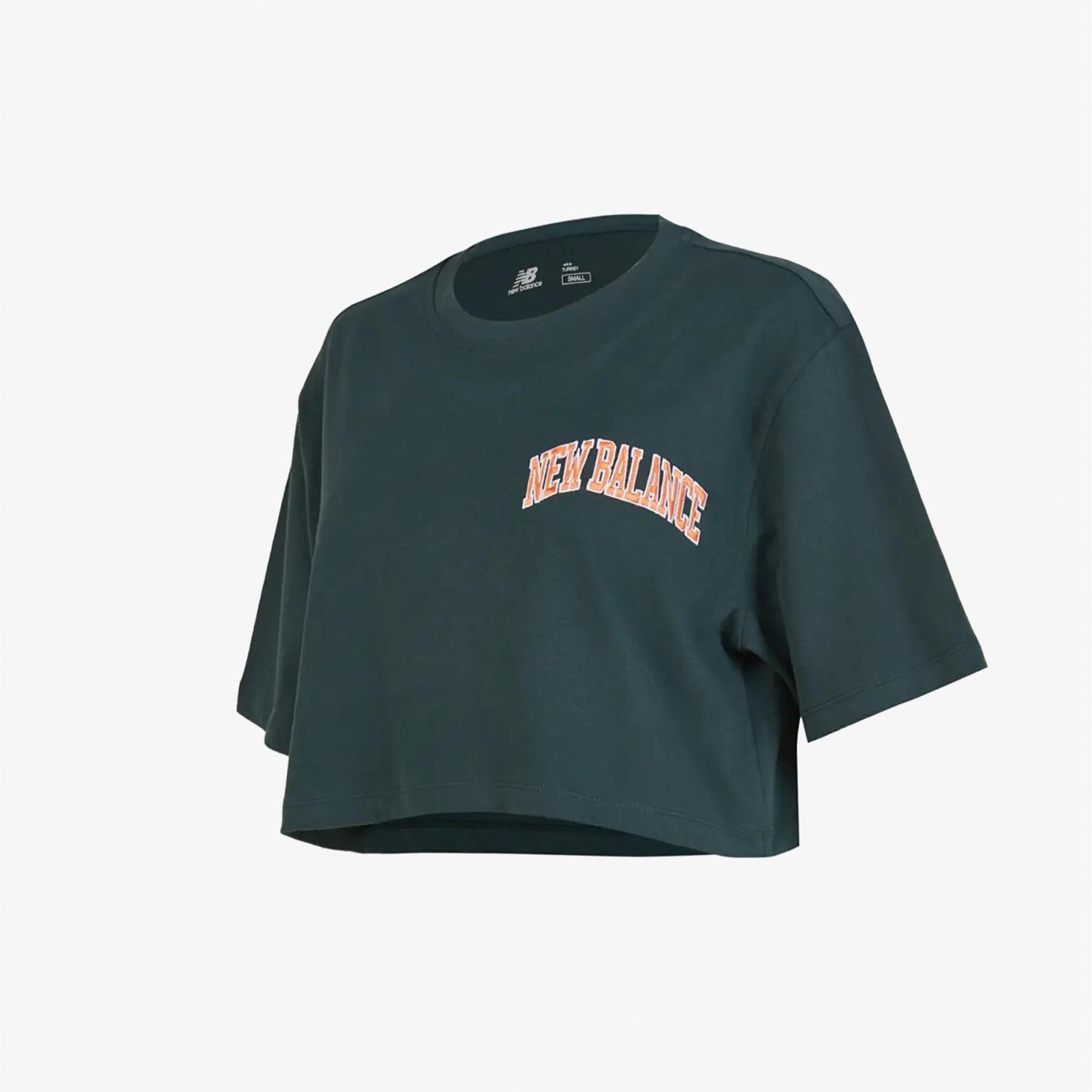 New Balance Lifestyle Crop Kadın Yeşil T-Shirt