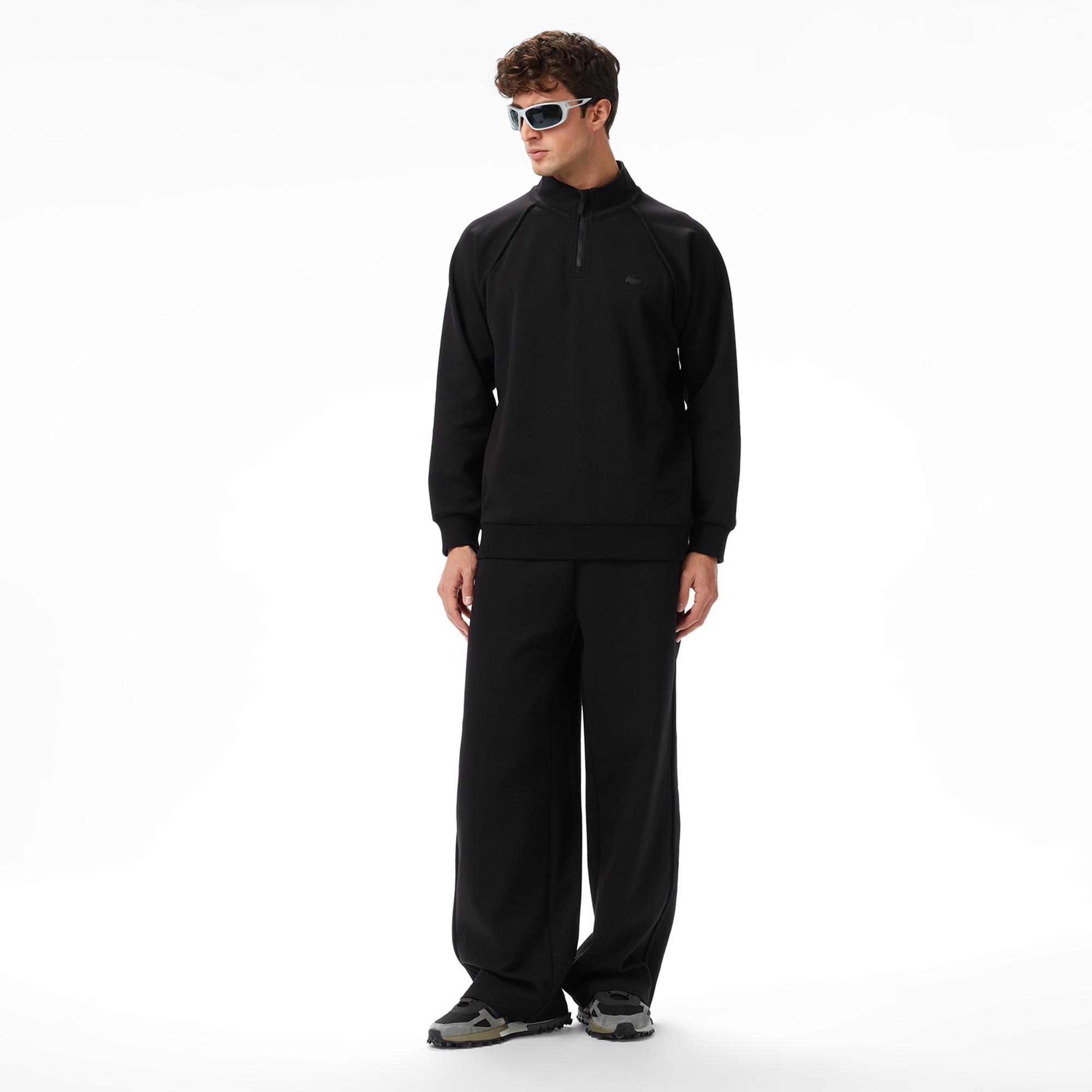 Lacoste x House of SuperStep Relaxed Fit Erkek Siyah Sweatshirt