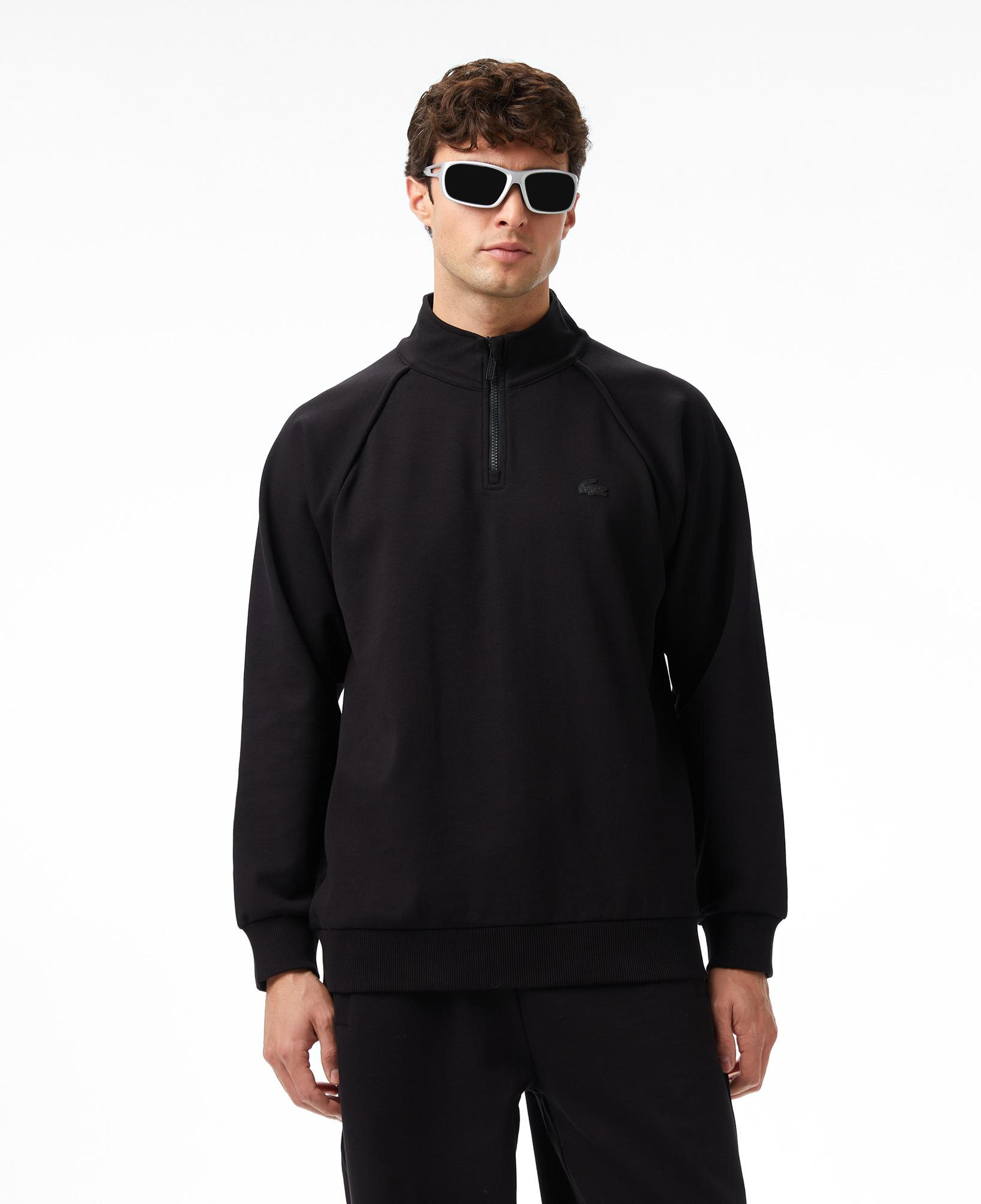 Lacoste x House of SuperStep Relaxed Fit Erkek Siyah Sweatshirt