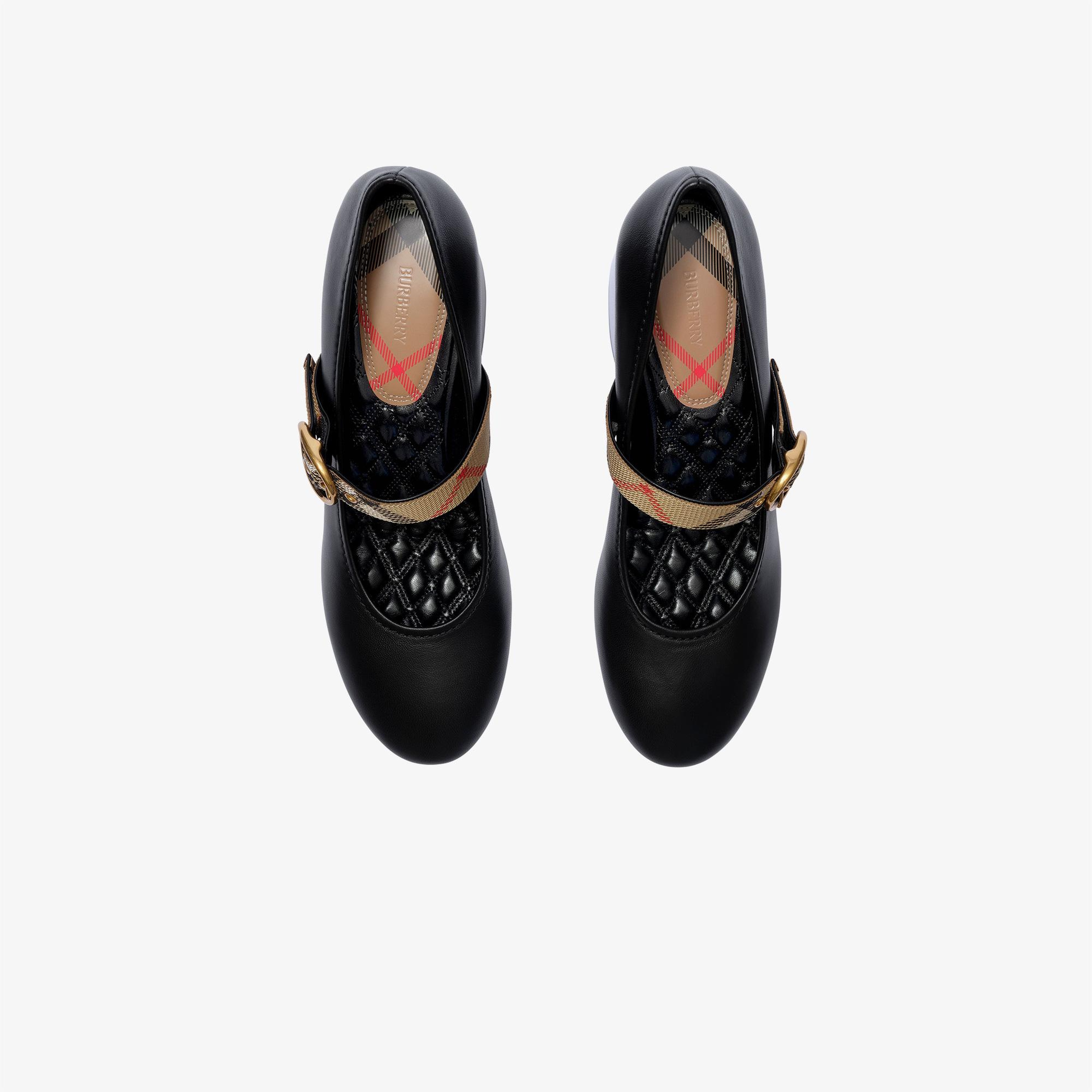 Burberry Robin Pump Check Kadın Siyah Klasik Ayakkabı