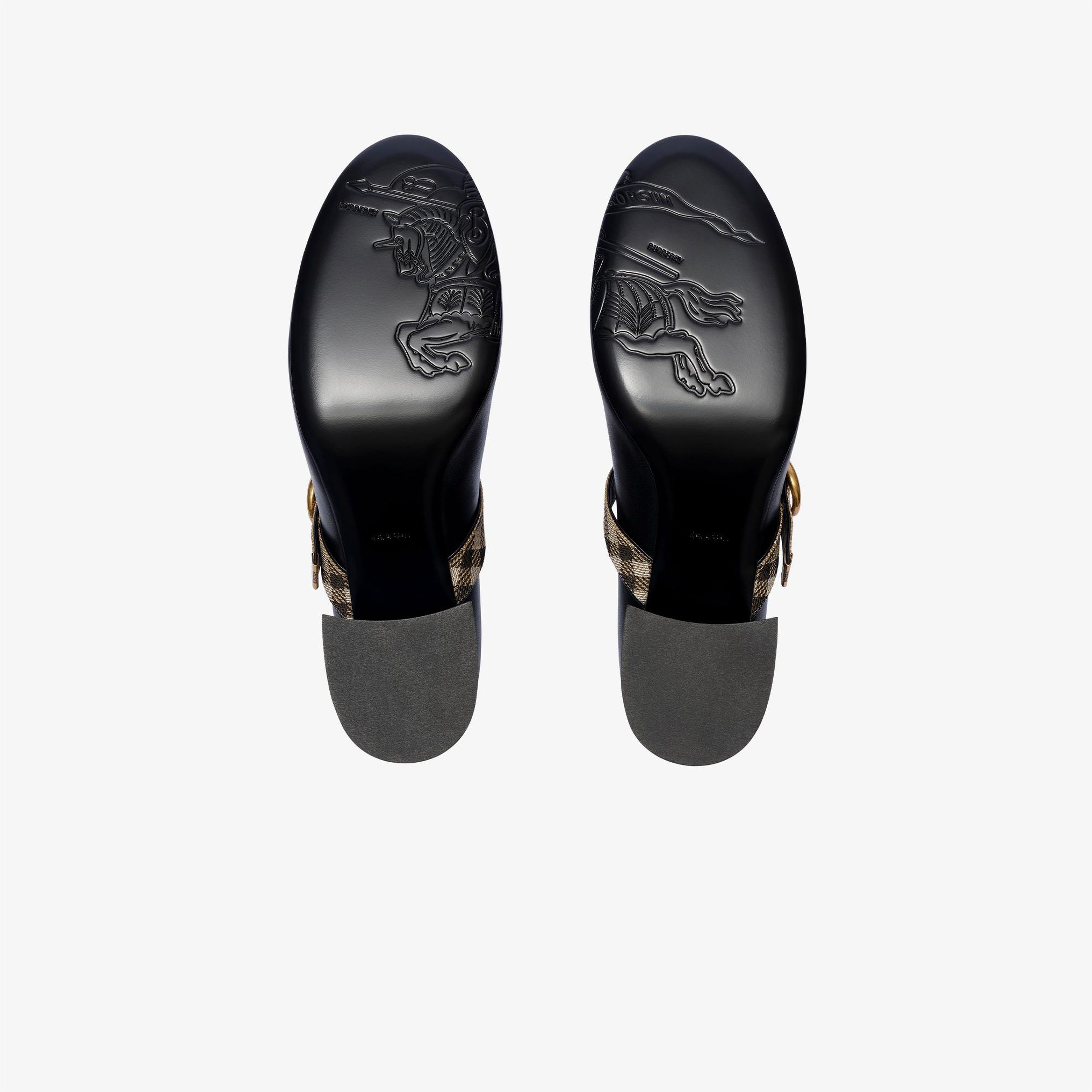 Burberry Robin Pump Check Kadın Siyah Klasik Ayakkabı