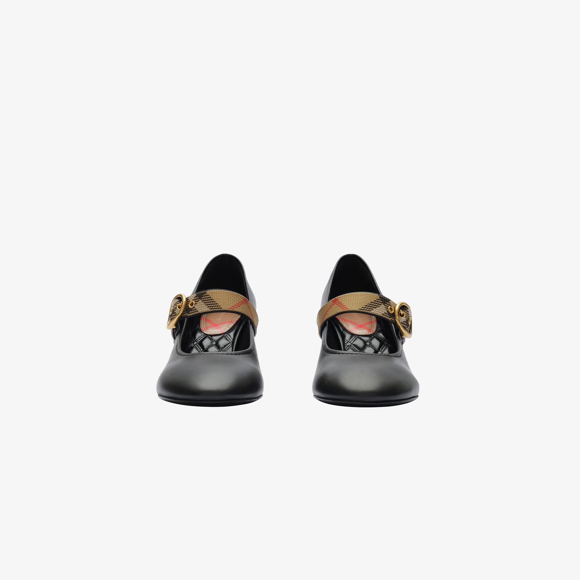 Burberry Robin Pump Check Kadın Siyah Klasik Ayakkabı