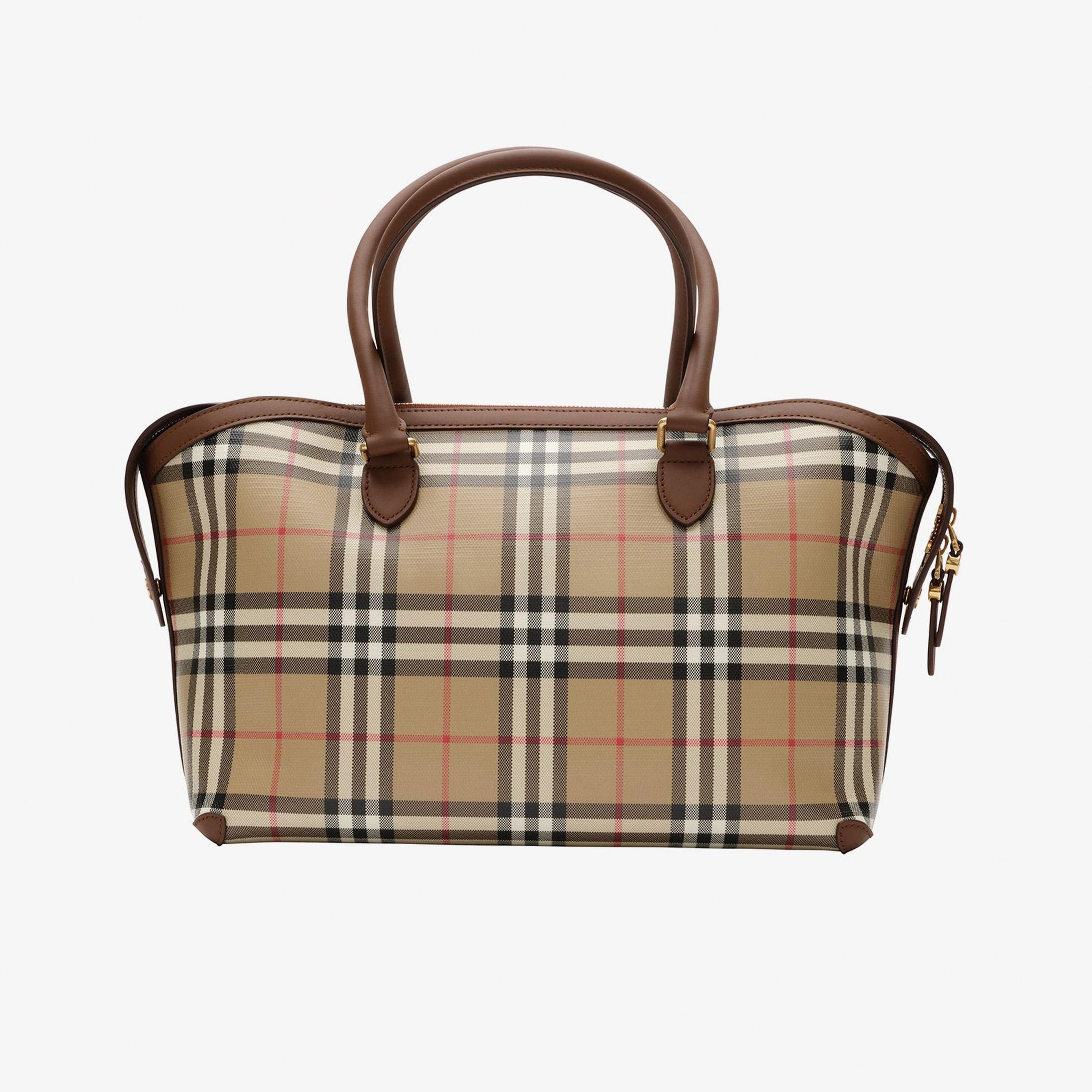 Burberry Zipped Tote Kadın Bej Omuz Çantası