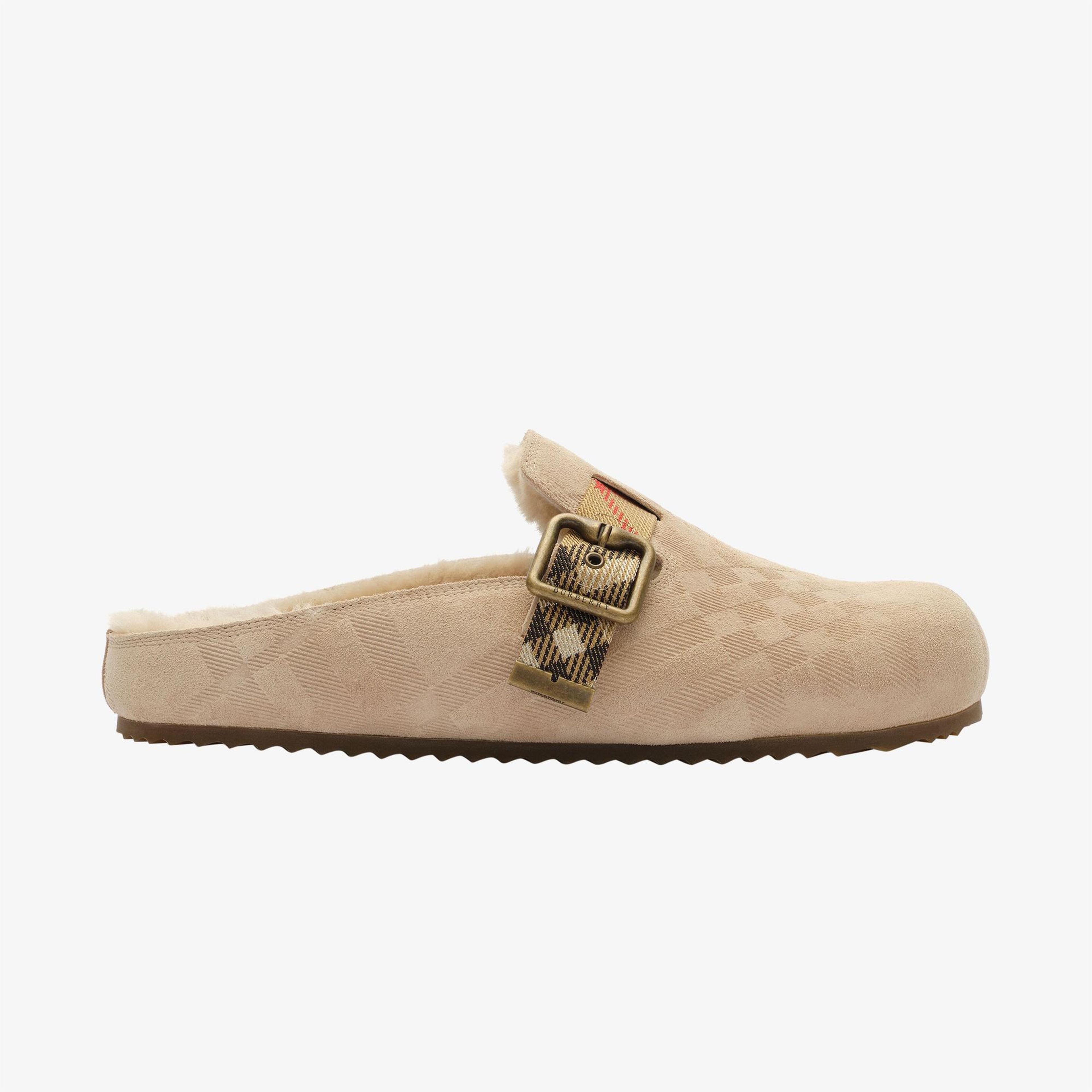Burberry Urchin Shearling Kadın Krem Sandalet