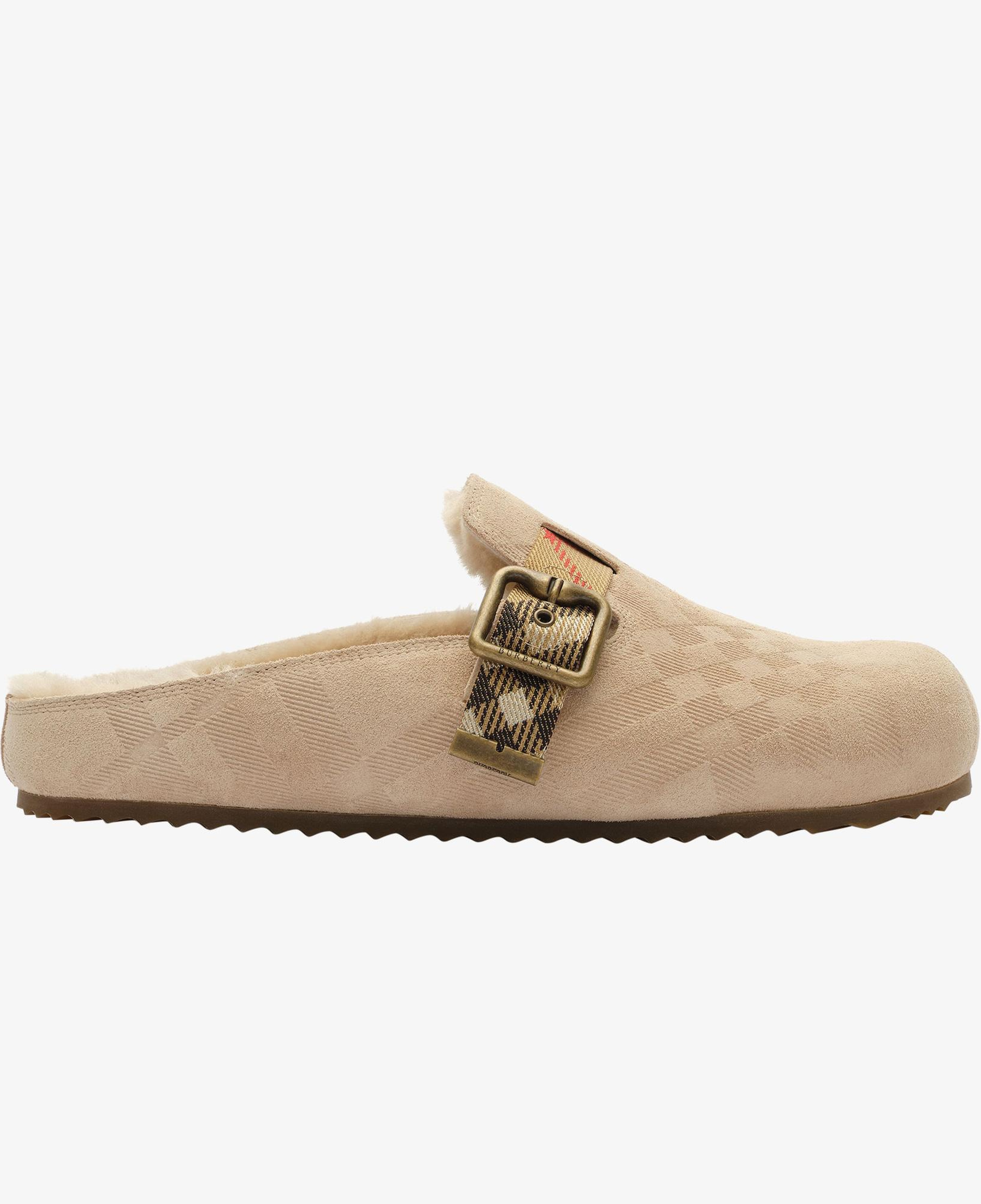 Burberry Urchin Shearling Kadın Krem Sandalet