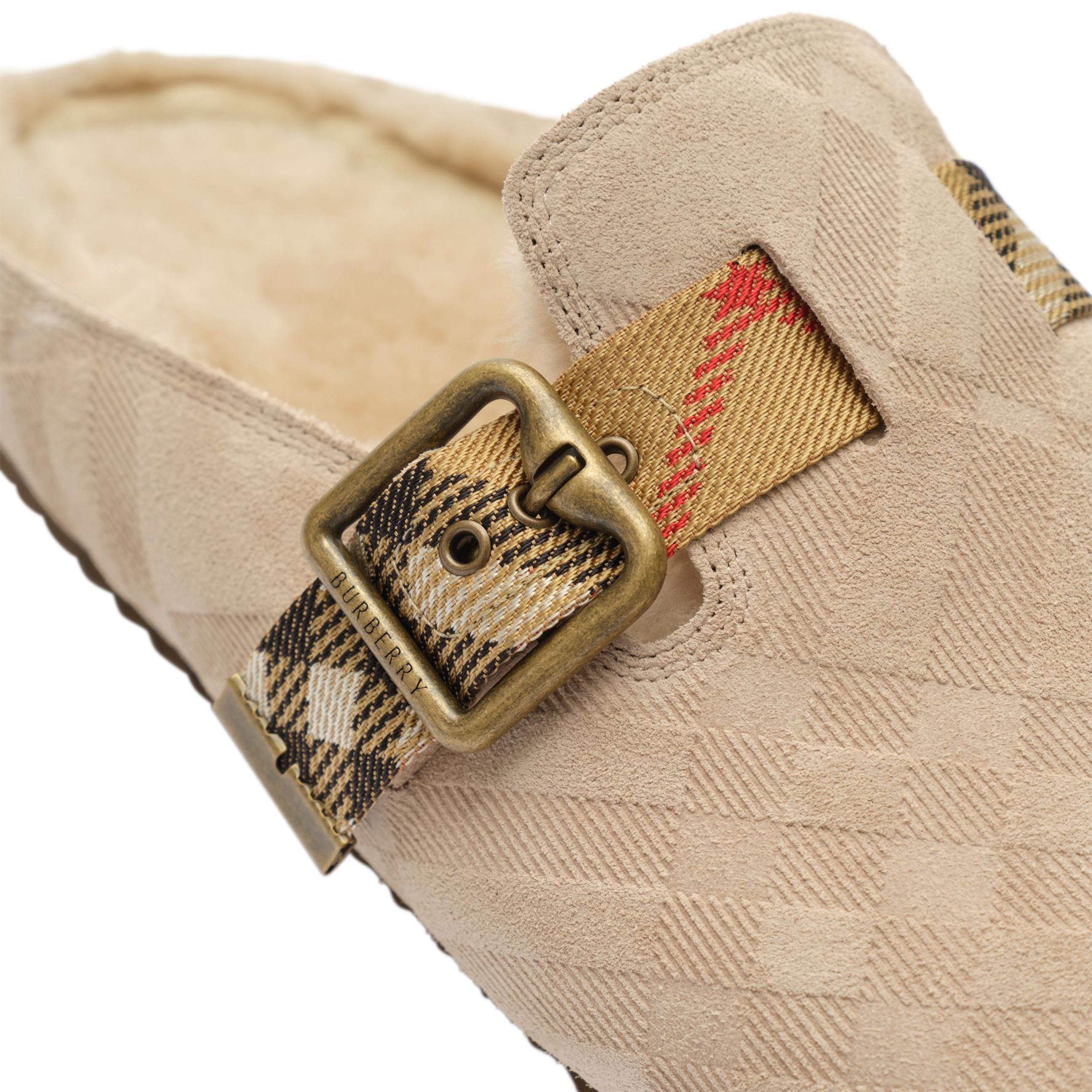 Burberry Urchin Shearling Kadın Krem Sandalet